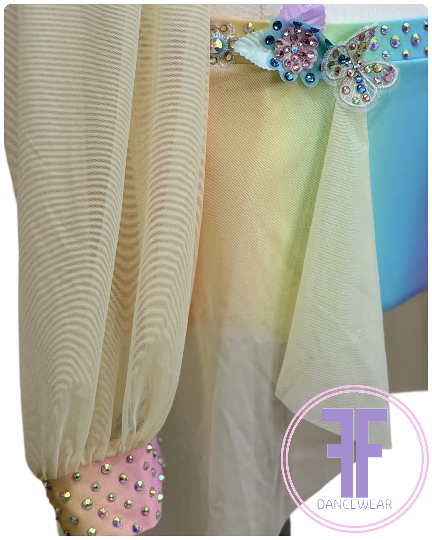 MELODY Pastel Rainbow & Lemon Stoned Lyrical / Contemporary Dance Costume (13/14 yrs)