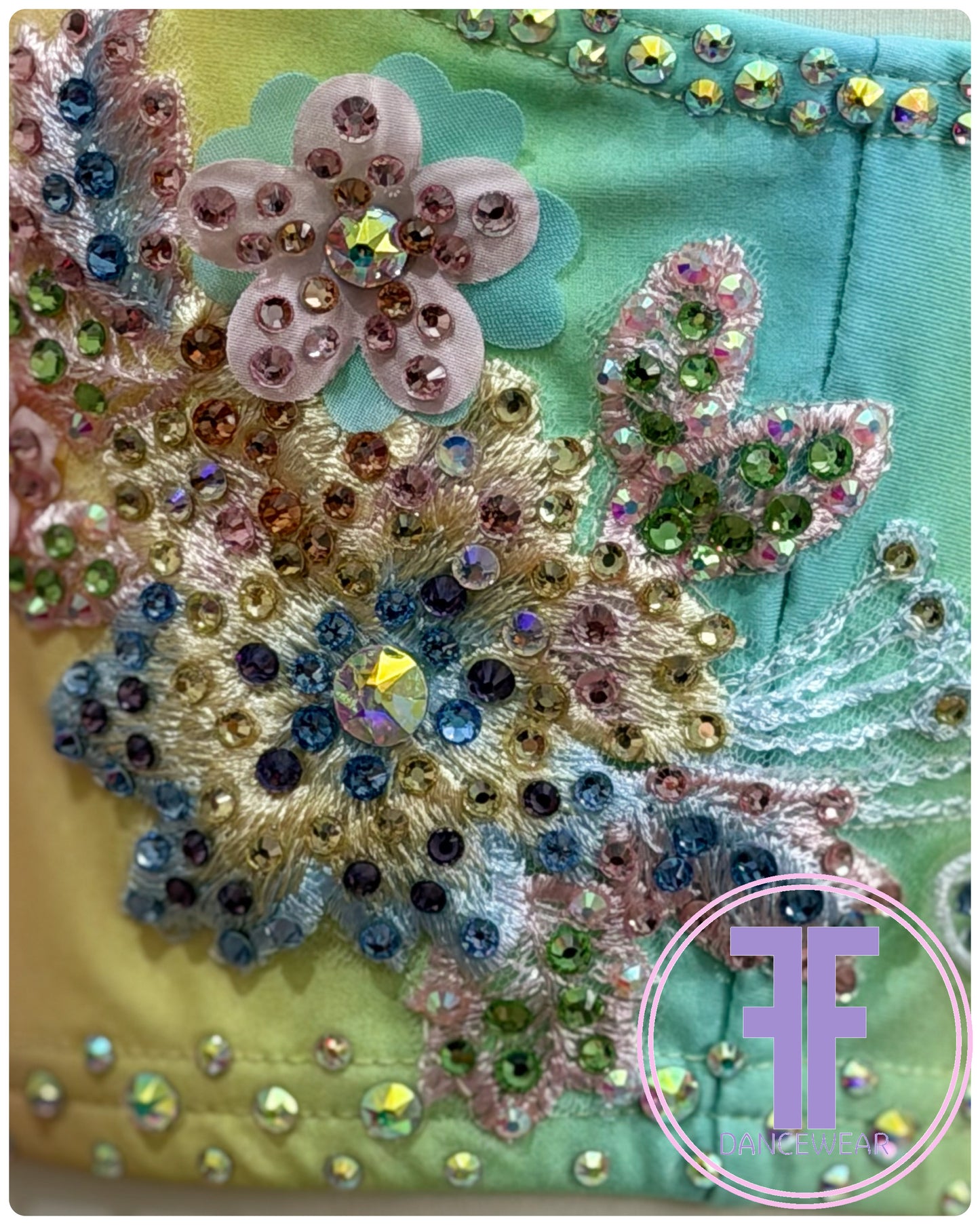 MELODY Pastel Rainbow & Lemon Stoned Lyrical / Contemporary Dance Costume (13/14 yrs)