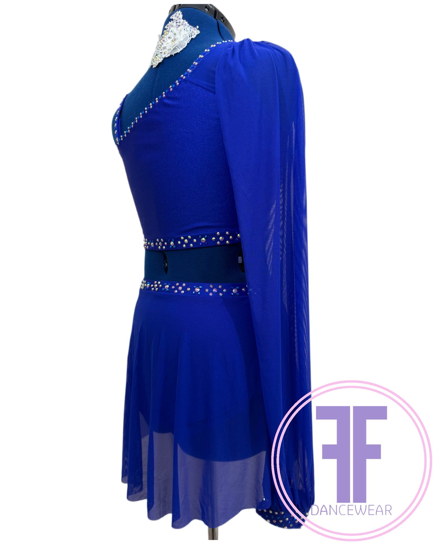 MELODY - Sapphire Blue Stoned Lyrical / Contemporary Dance Costume (AS)