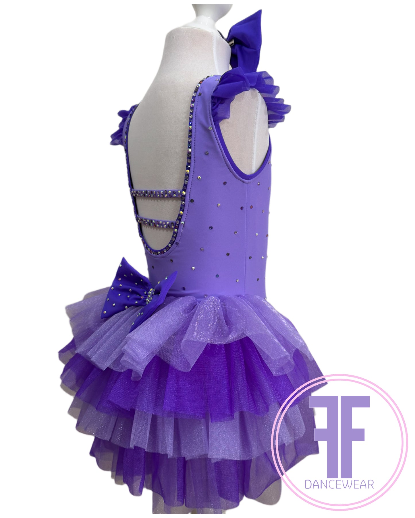 BESPOKE Lilac Stoned Modern / Jazz / Tap Dance Costume (5/6 yrs)