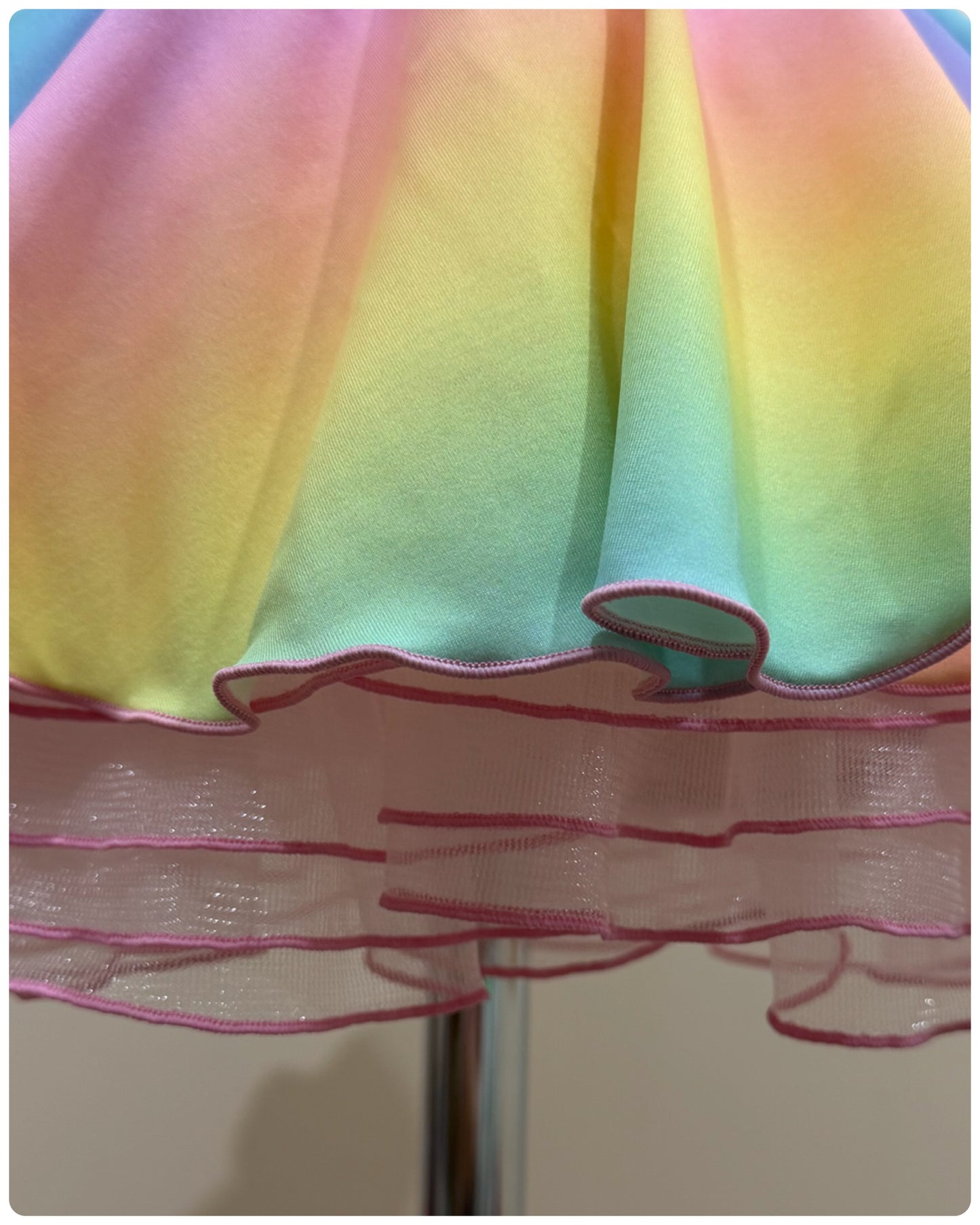 BESPOKE Pastel Rainbow Stoned Modern / Tap Dance Costume (5/6 yrs)