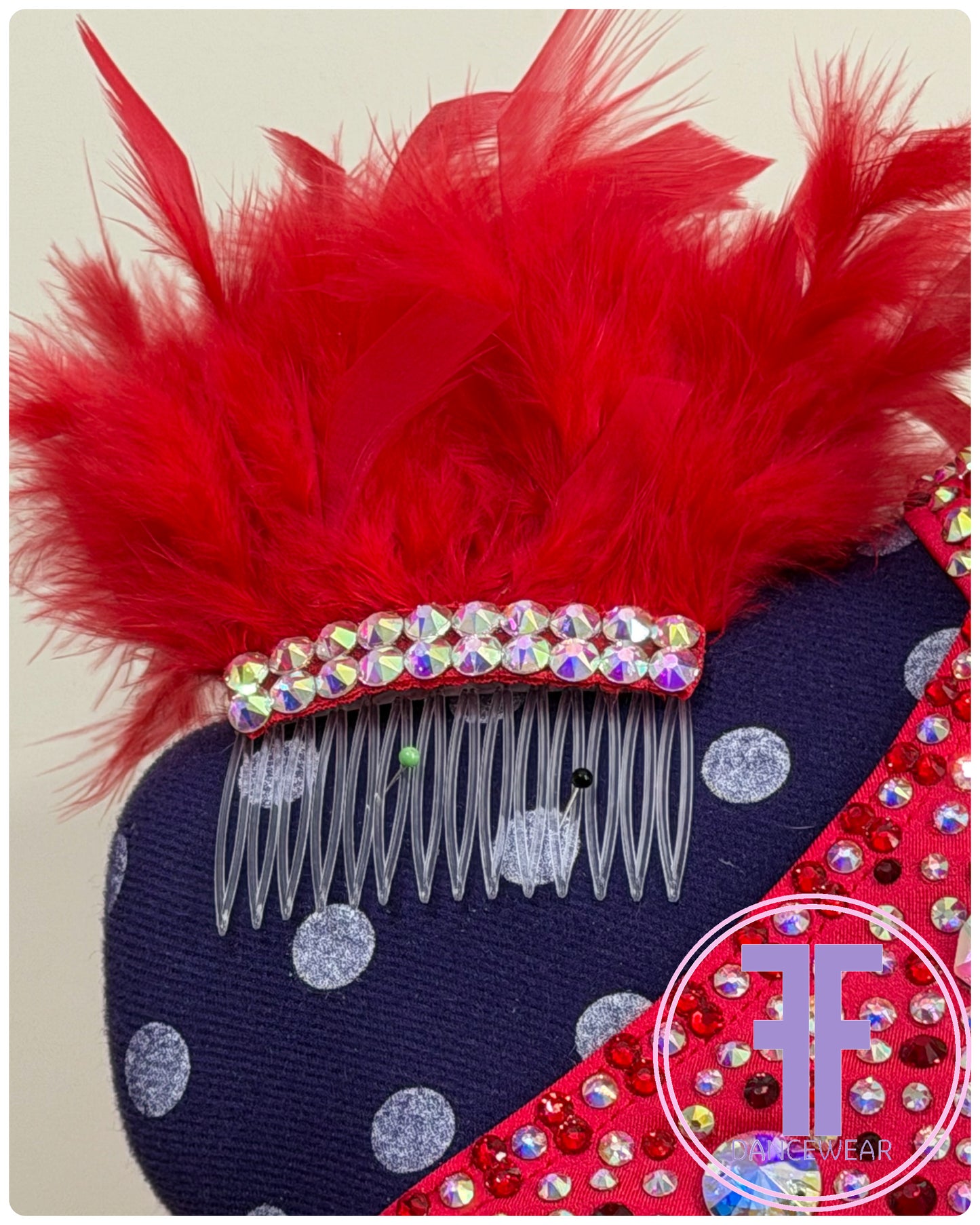 BESPOKE Red Feather Bustle Stoned Modern / Acro / Tap Dance Costume (AS)