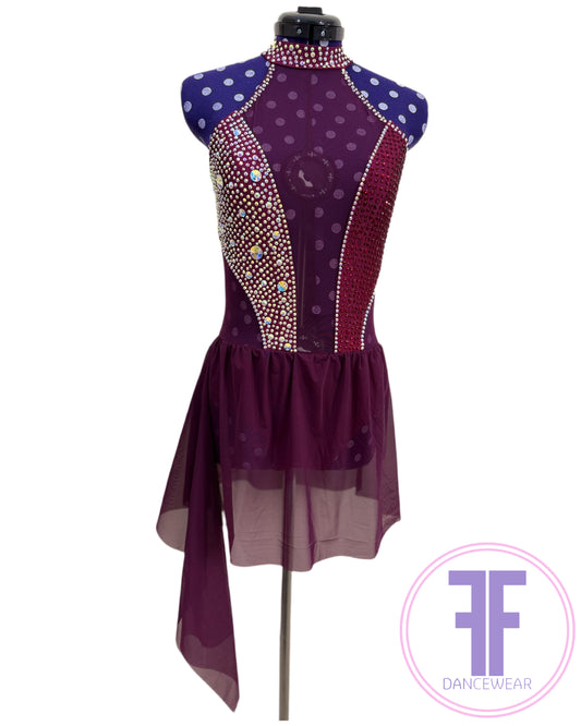 Bespoke Wine / Dark Red Stoned Lyrical / Contemporary Dance Costume (AXS)