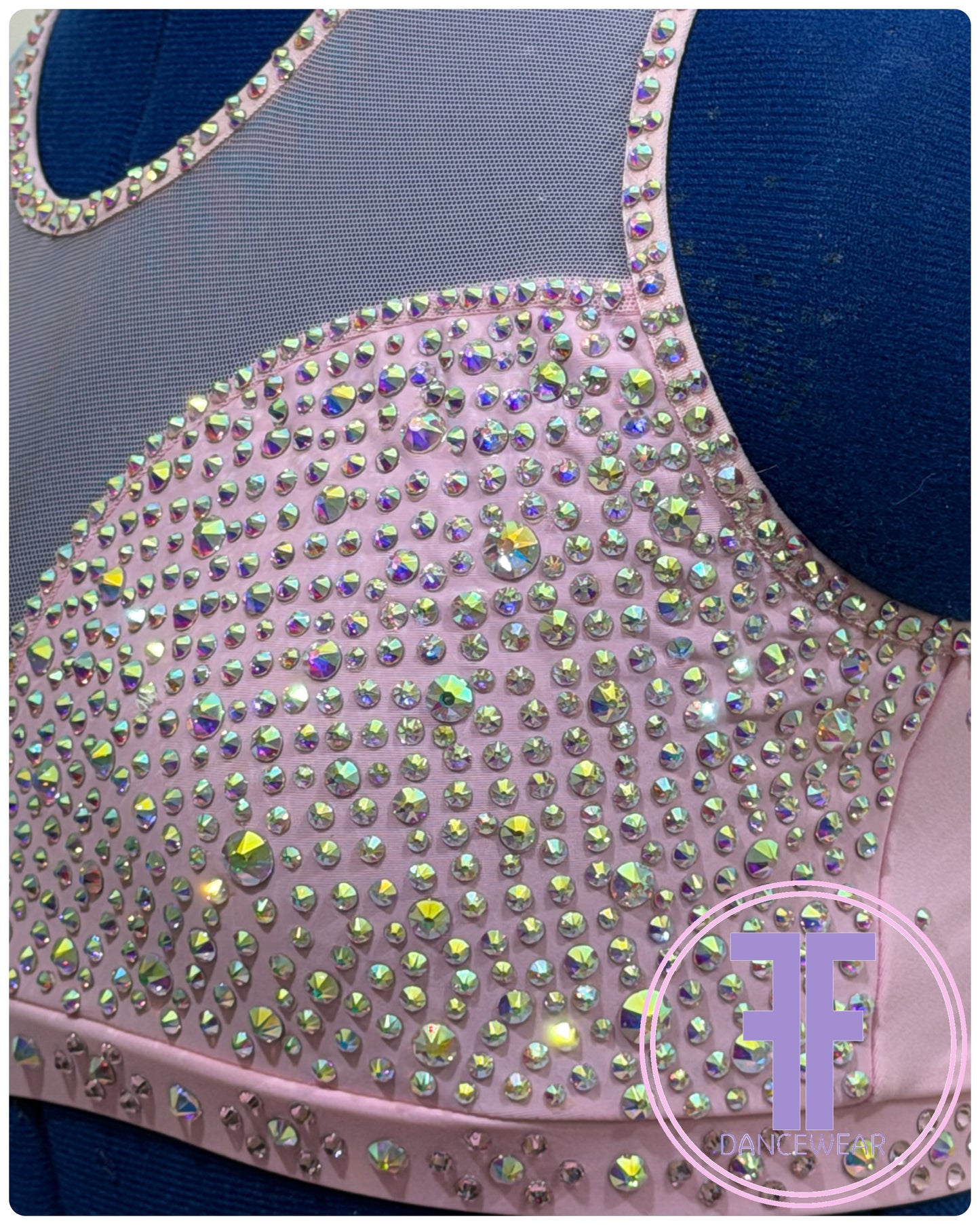Bespoke Pink Stoned Lyrical / Contemporary Dance Costume (AS)