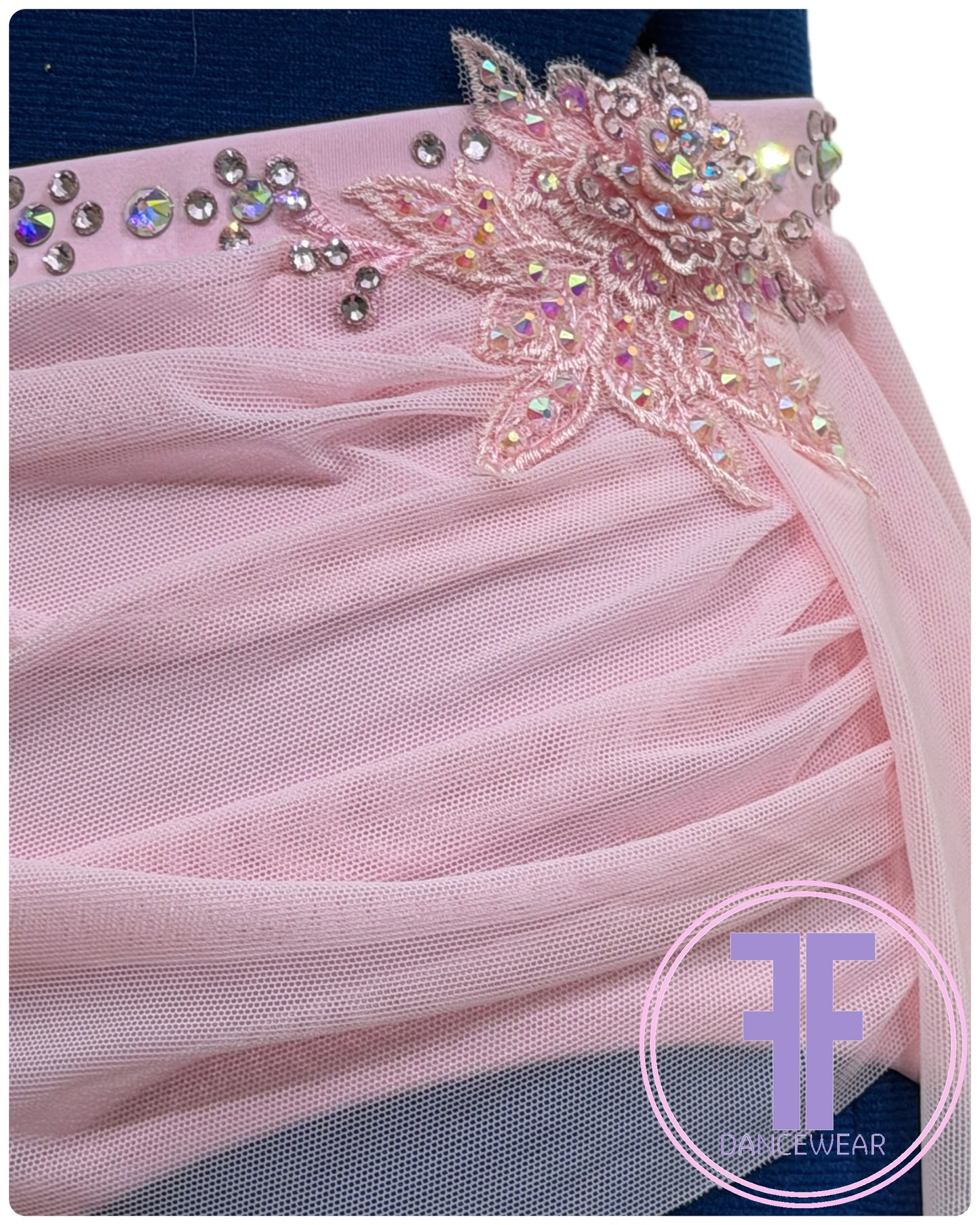 Bespoke Pink Stoned Lyrical / Contemporary Dance Costume (AS)