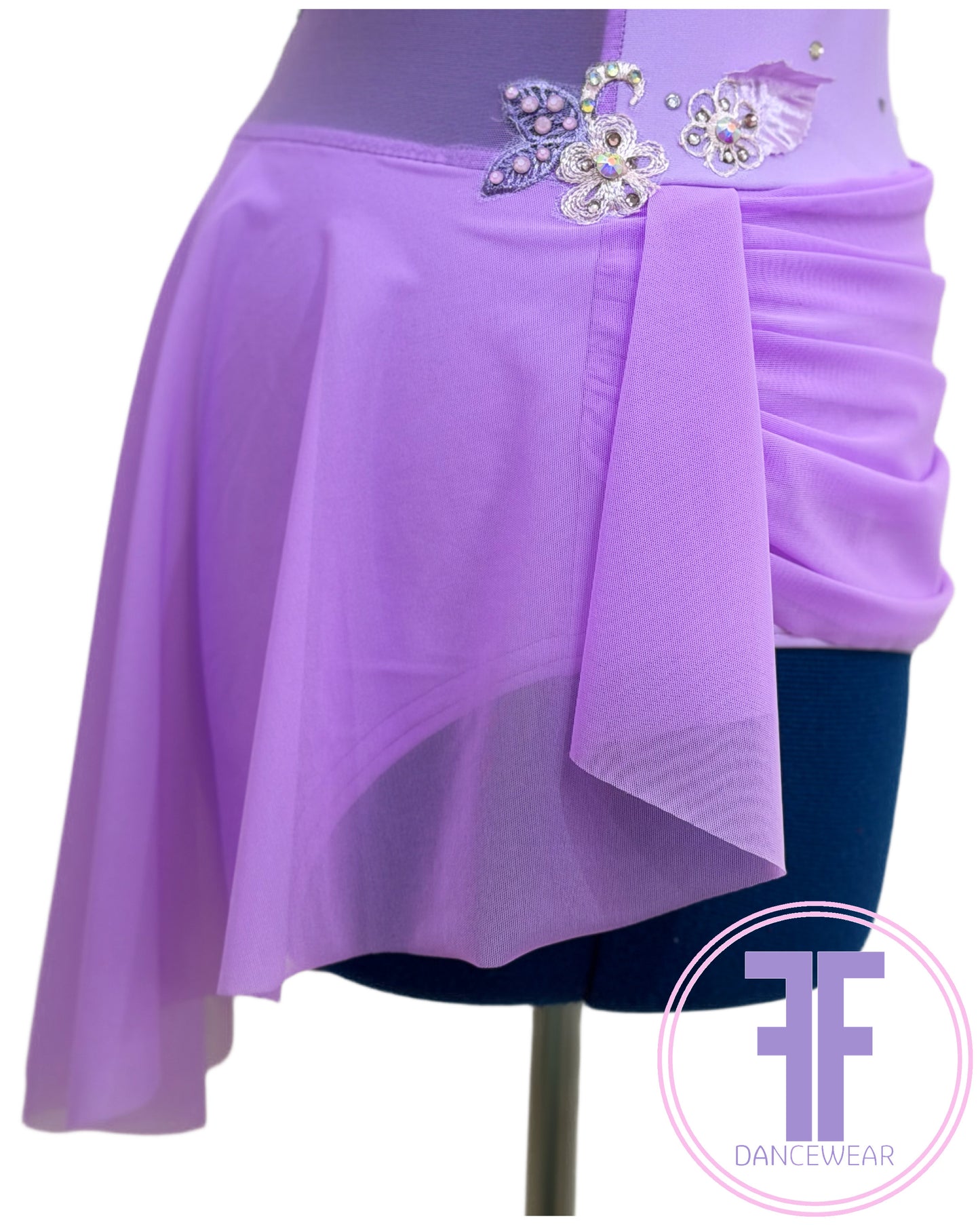 Bespoke Violet Purple Stoned Lyrical / Contemporary Dance Costume (AS)