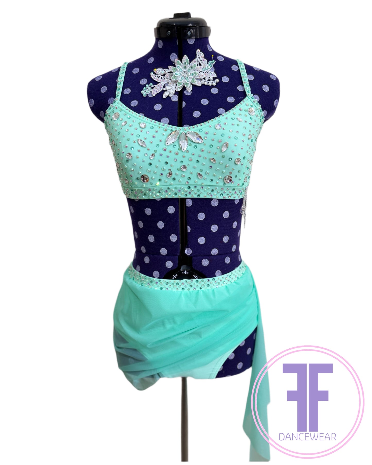 BESPOKE Spearmint Stoned Lyrical / Contemporary Dance Costume (AXS)