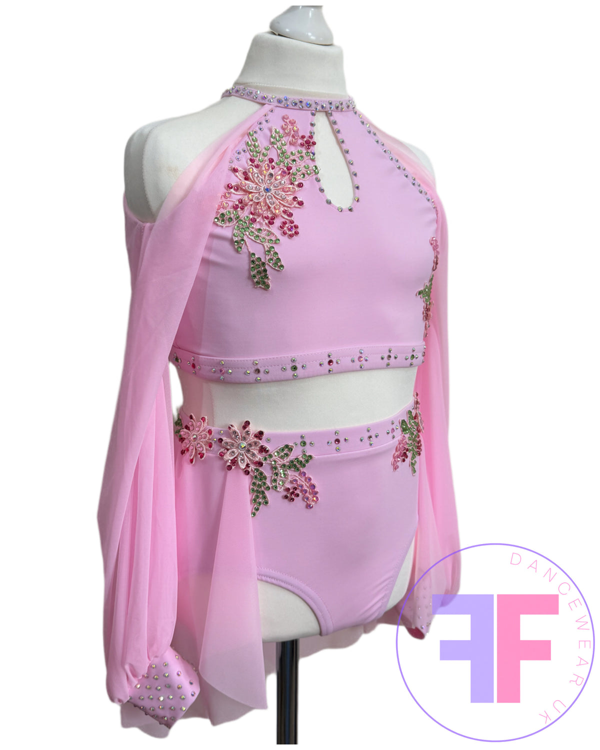BESPOKE Pink Stoned Lyrical / Contemporary Dance Costume (LC)