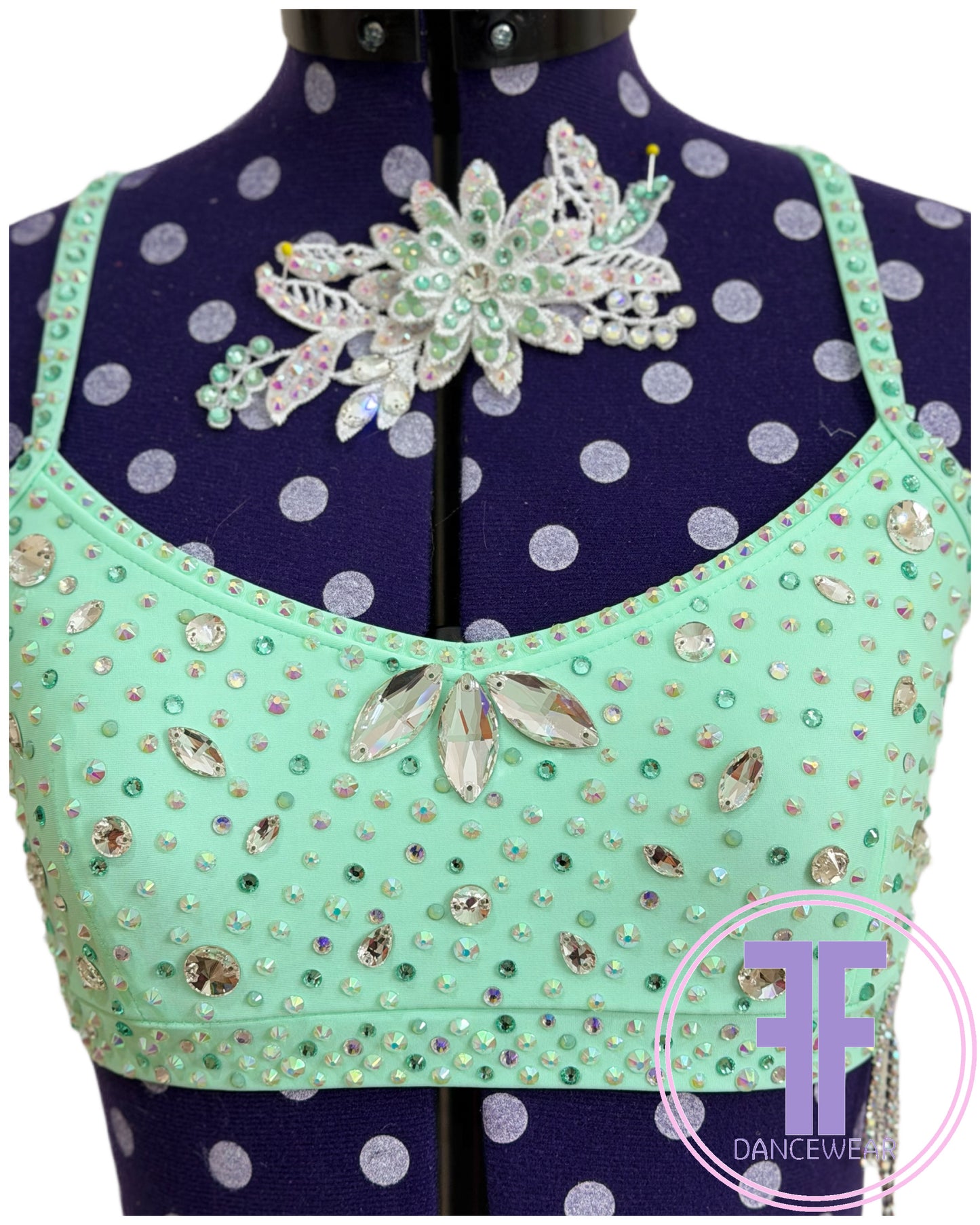 BESPOKE Spearmint Stoned Lyrical / Contemporary Dance Costume (AXS)