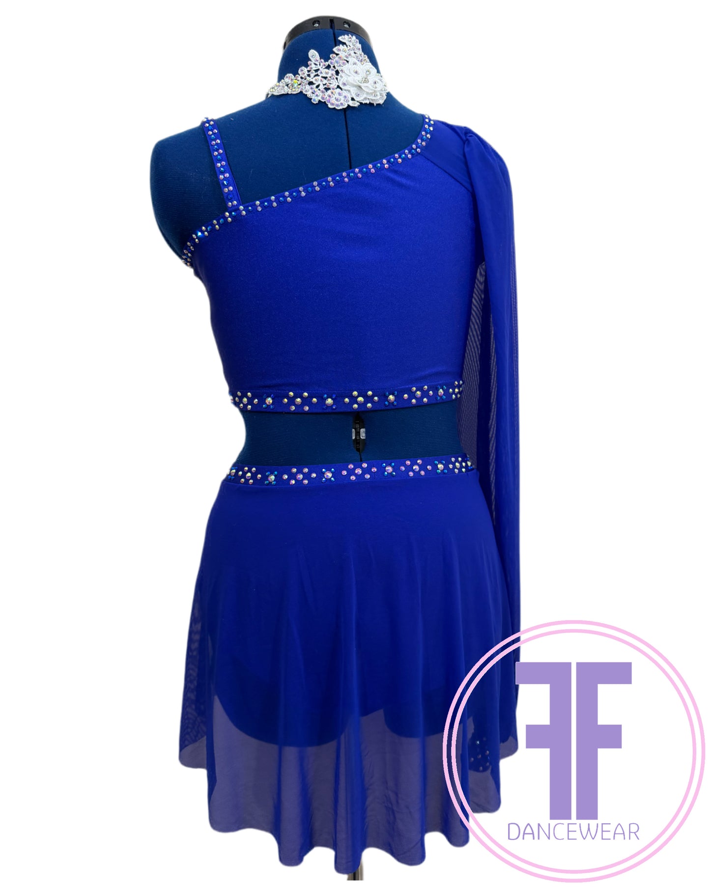 MELODY - Sapphire Blue Stoned Lyrical / Contemporary Dance Costume (AS)