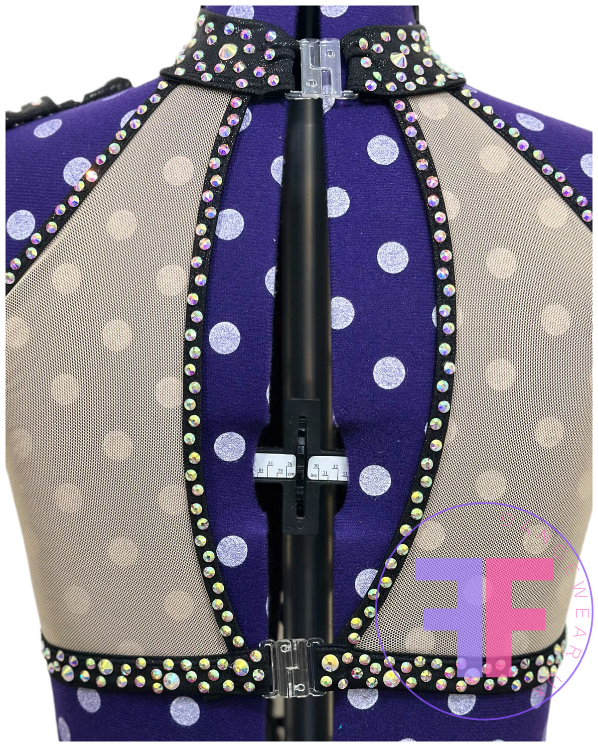 BESPOKE Black & Nude Stoned Modern / Tap Dance Costume (Adult Small)