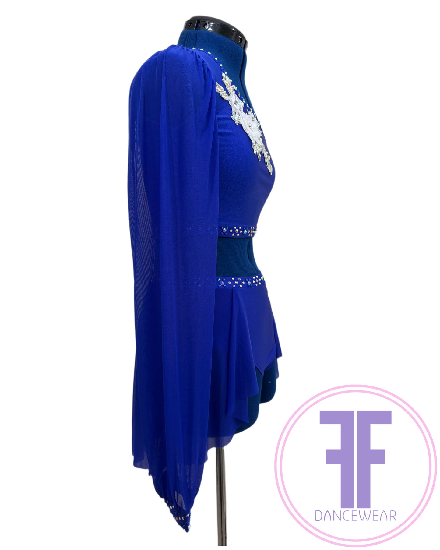 MELODY - Sapphire Blue Stoned Lyrical / Contemporary Dance Costume (AS)