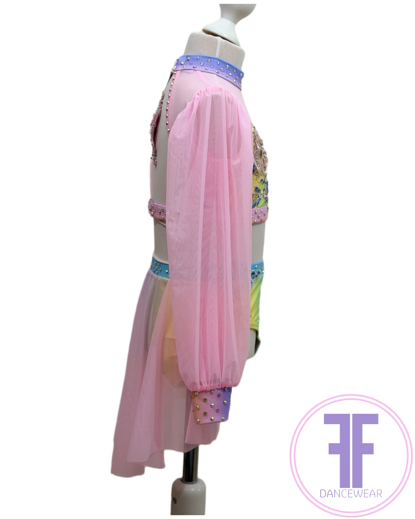 BESPOKE Rainbow Stoned Lyrical / Contemporary Two Piece (5/6yrs)