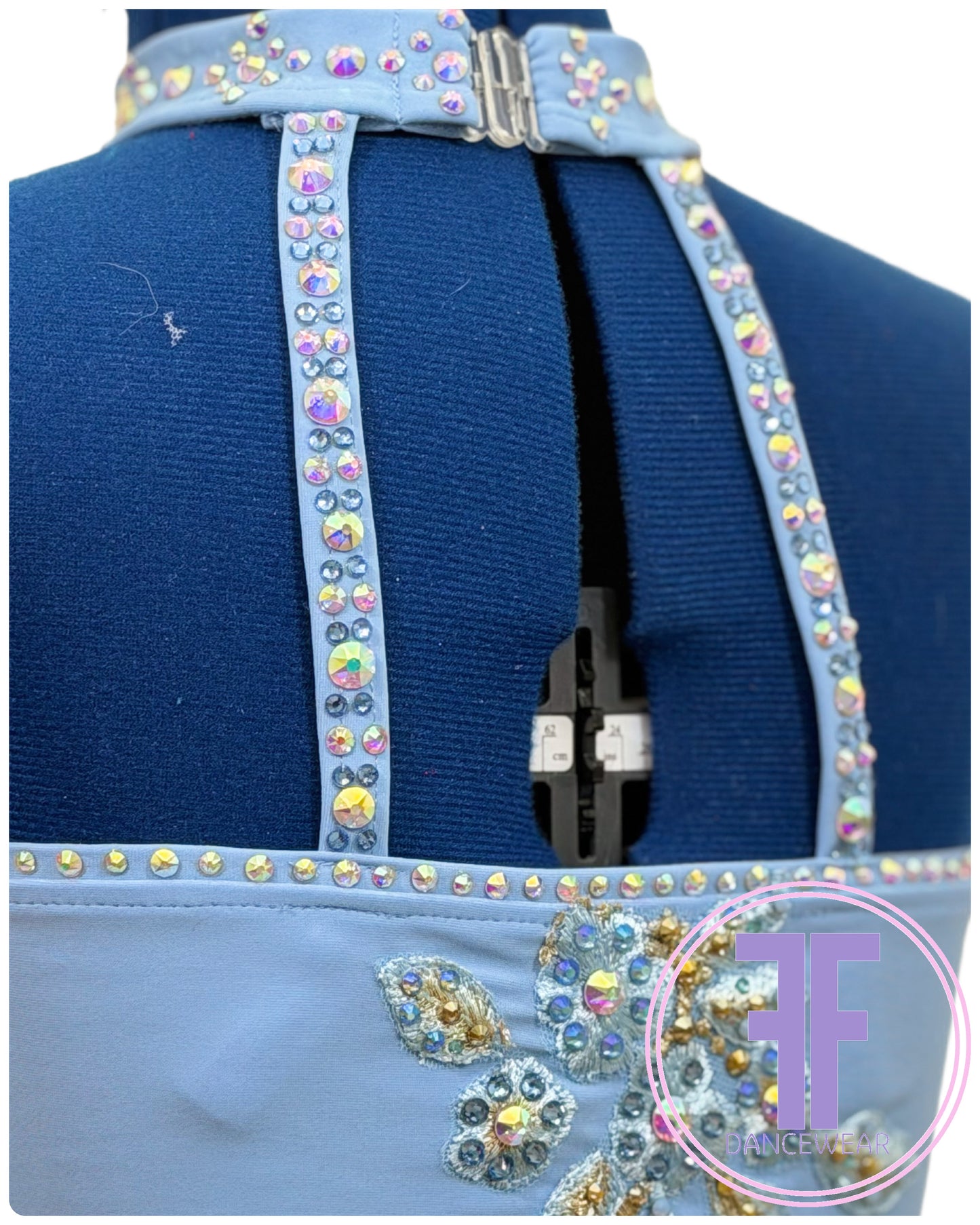 Bespoke Sky Blue Stoned Lyrical / Contemporary Dance Costume (9/10 yrs)