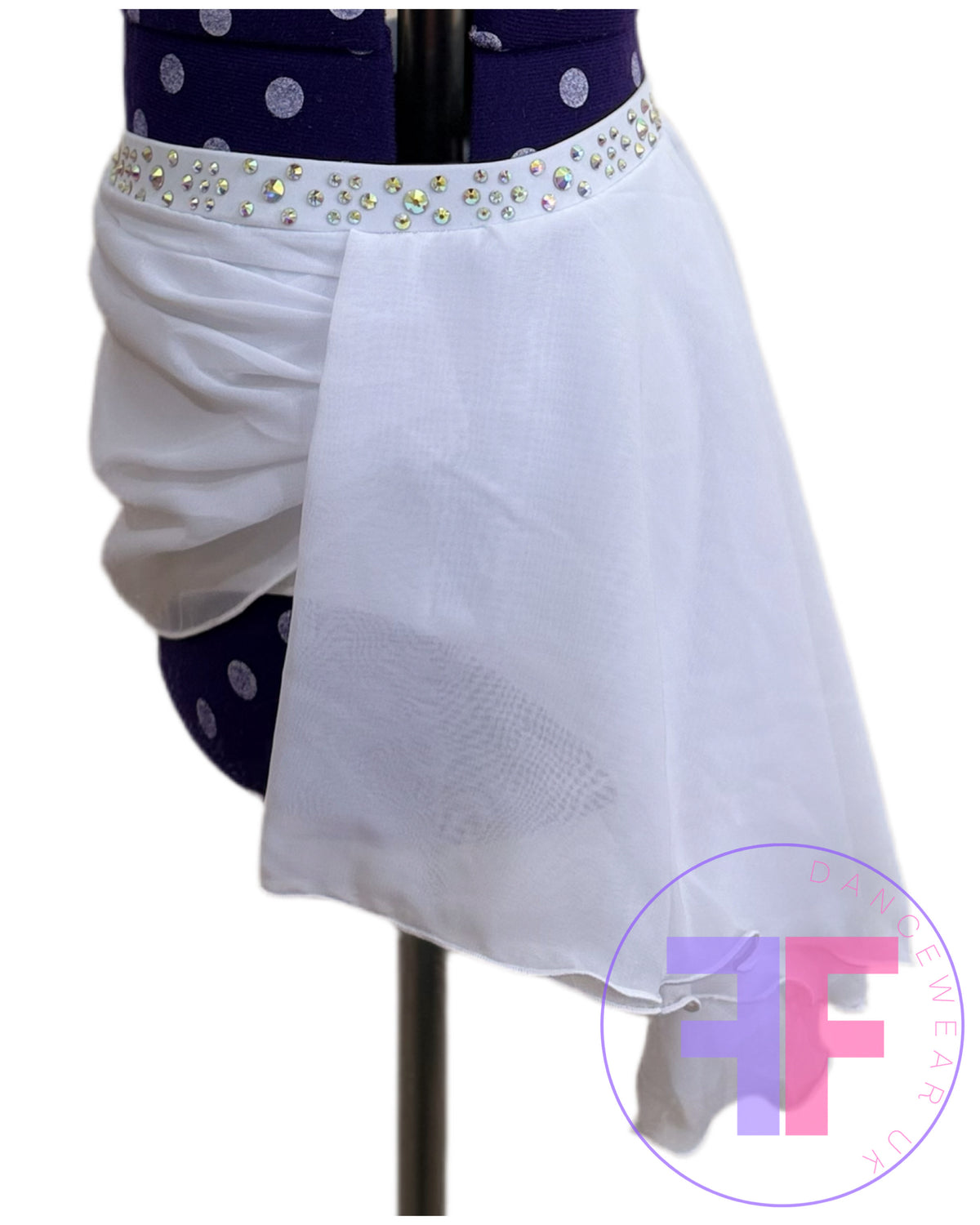 Bespoke White Stoned Lyrical / Contemporary Dance Costume (AXS)