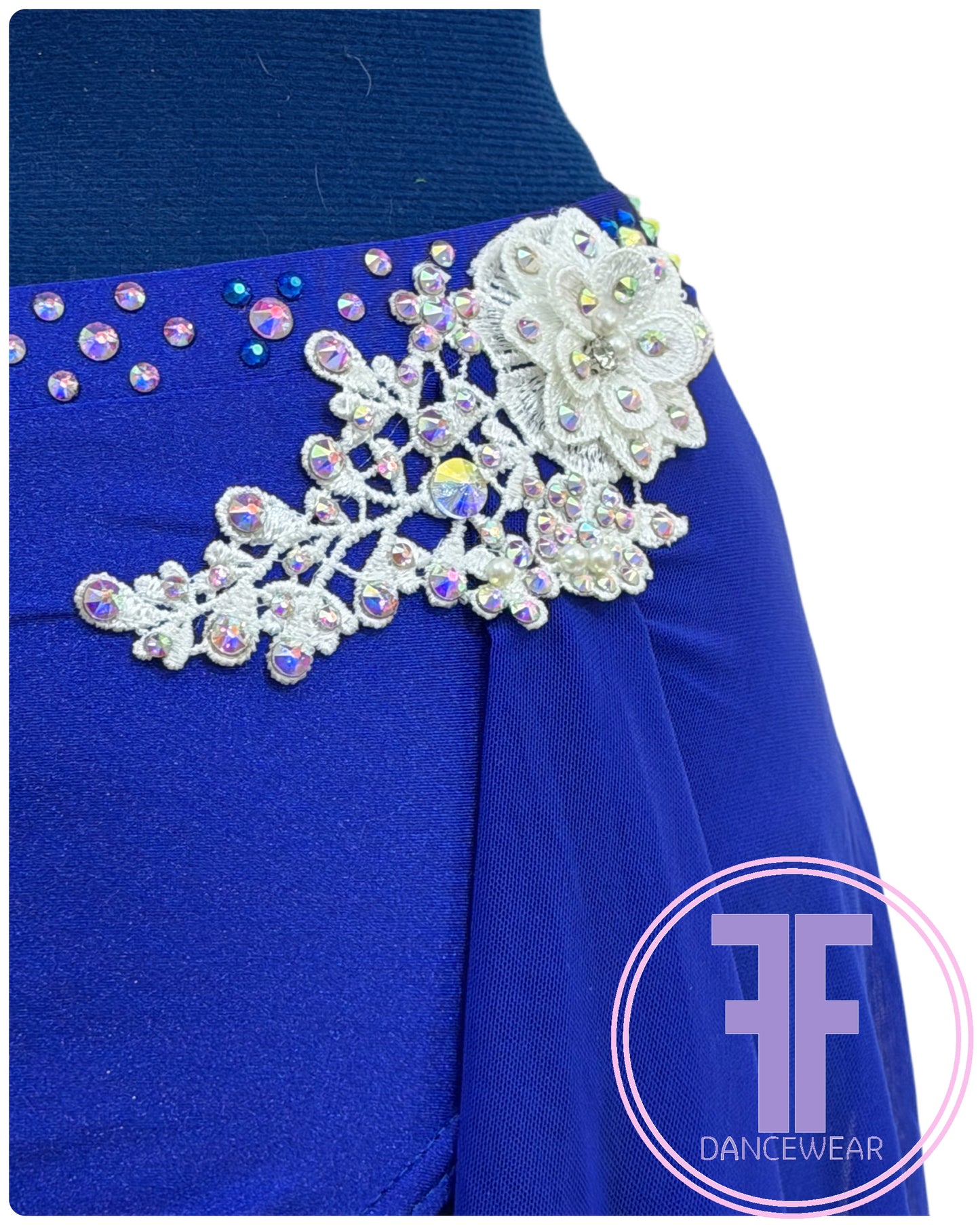 MELODY - Sapphire Blue Stoned Lyrical / Contemporary Dance Costume (AS)