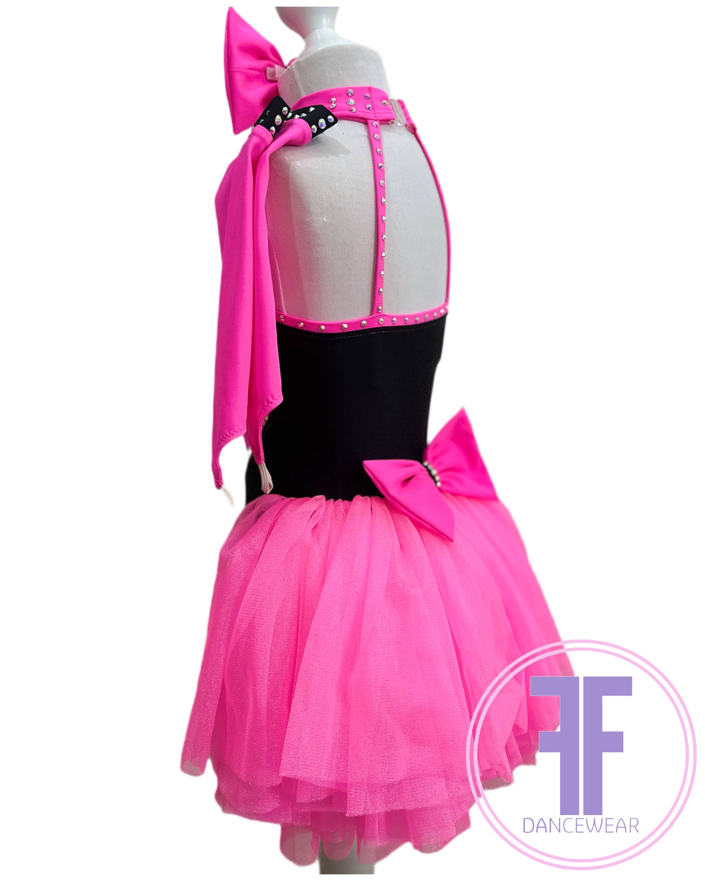 Pink Heart Stoned Modern / Jazz / Tap Dance Costume (5/6 yrs)