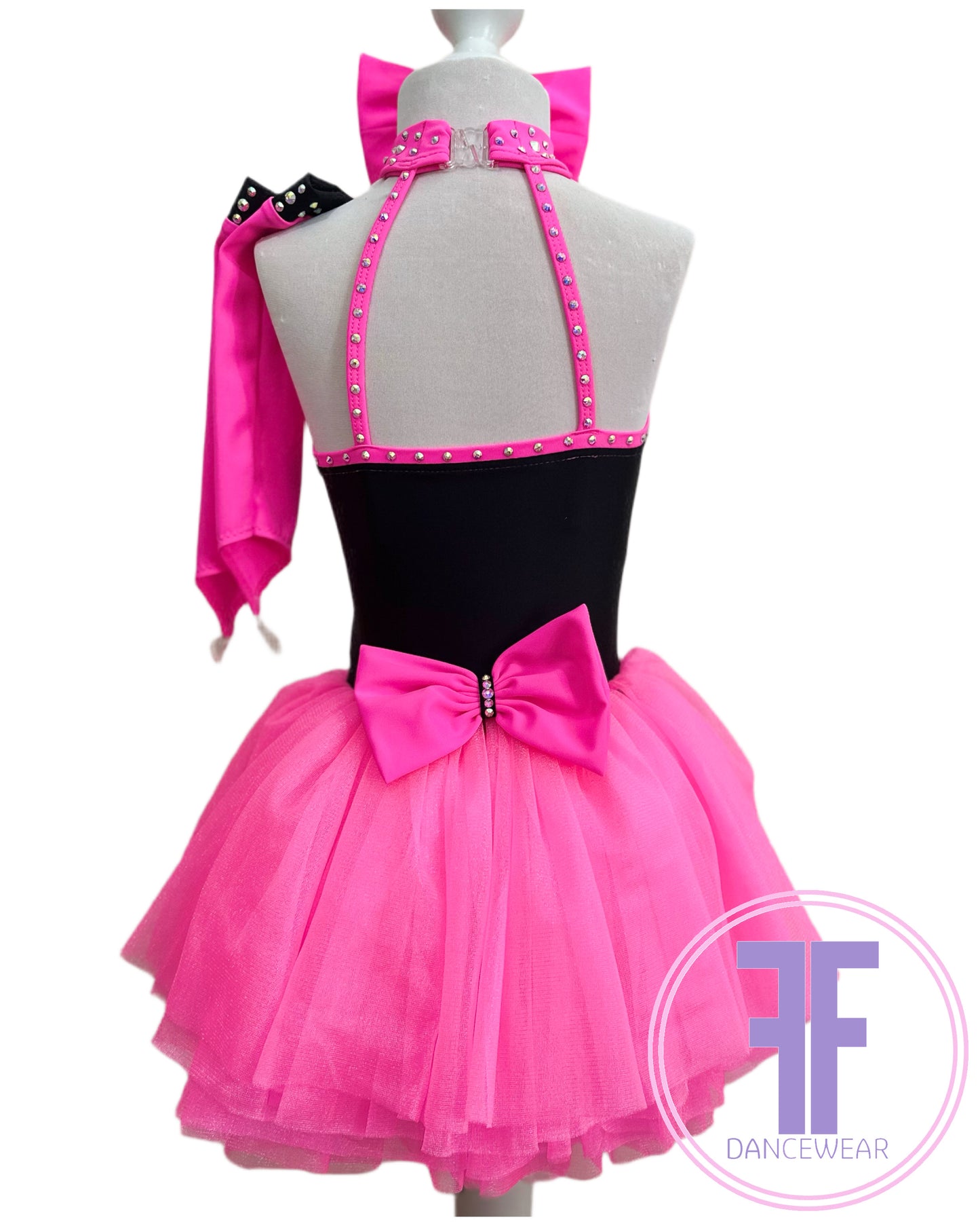 Pink Heart Stoned Modern / Jazz / Tap Dance Costume (5/6 yrs)