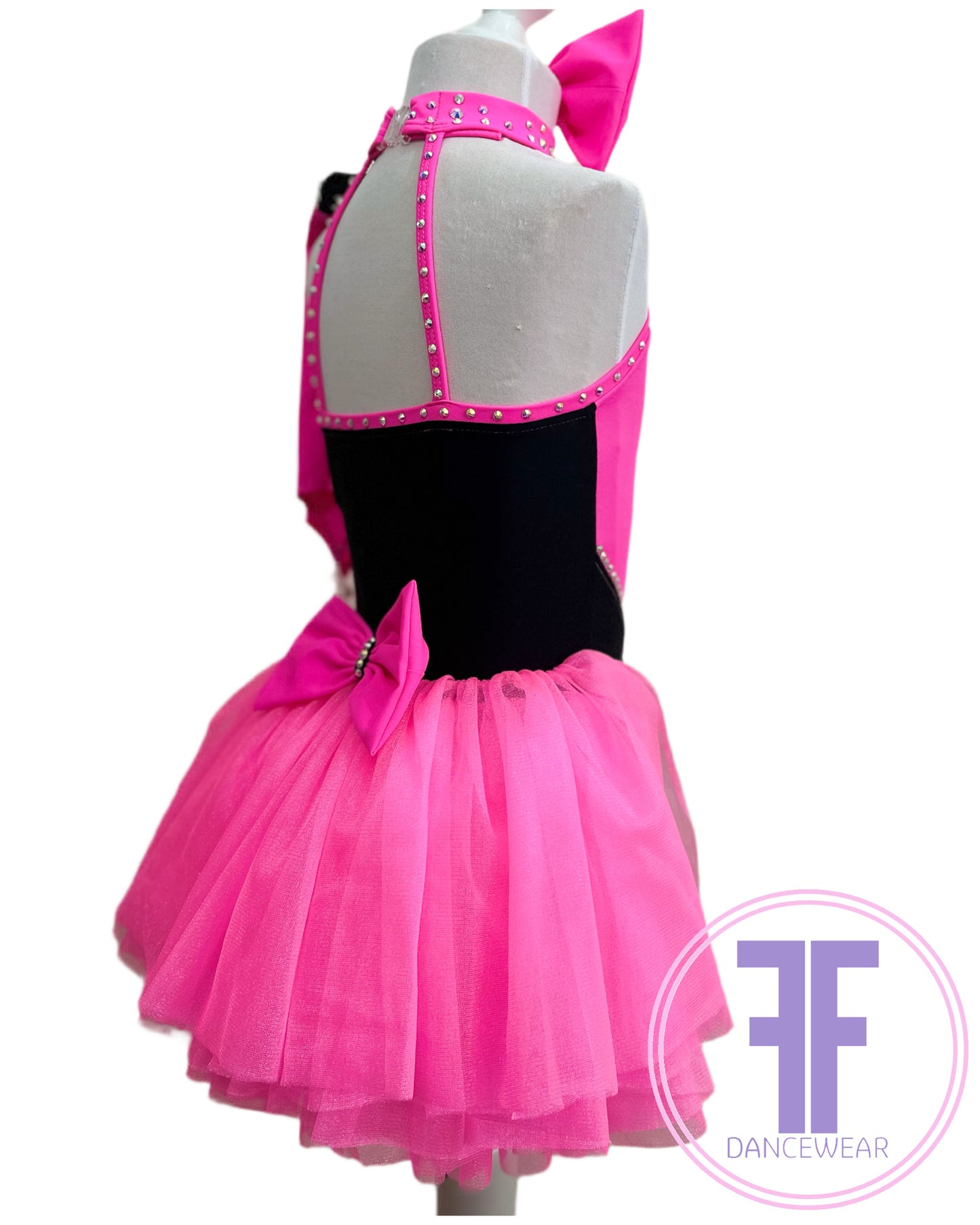 Pink Heart Stoned Modern / Jazz / Tap Dance Costume (5/6 yrs)