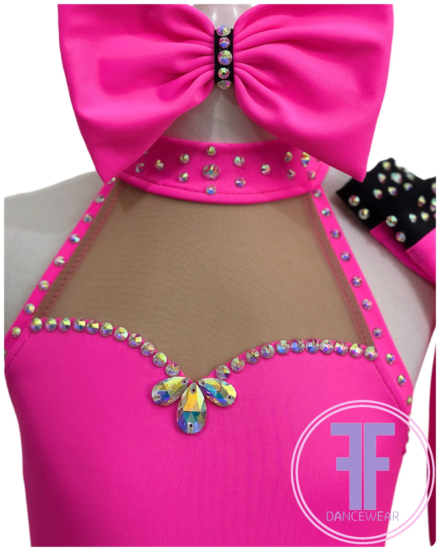 Pink Heart Stoned Modern / Jazz / Tap Dance Costume (5/6 yrs)