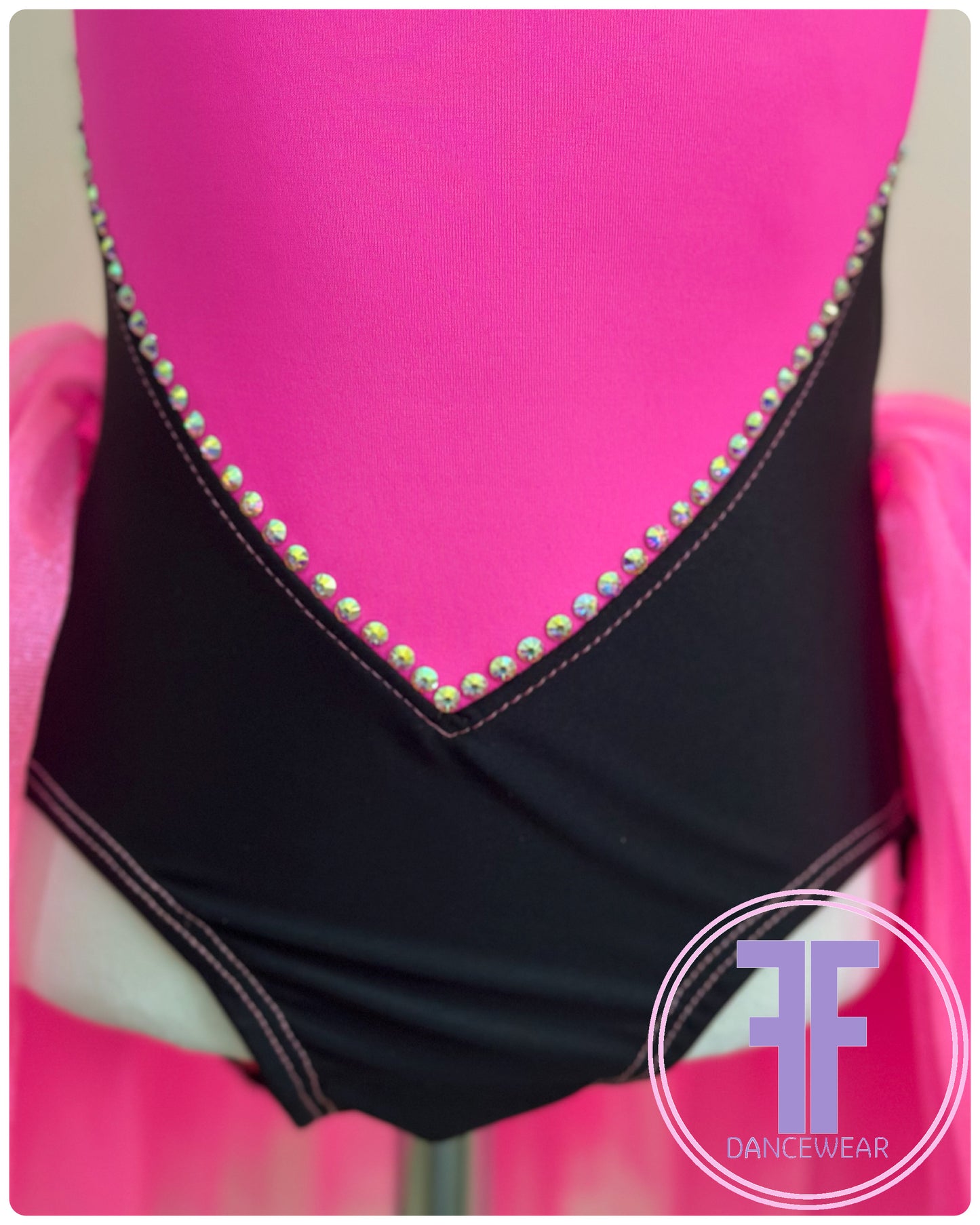 Pink Heart Stoned Modern / Jazz / Tap Dance Costume (5/6 yrs)