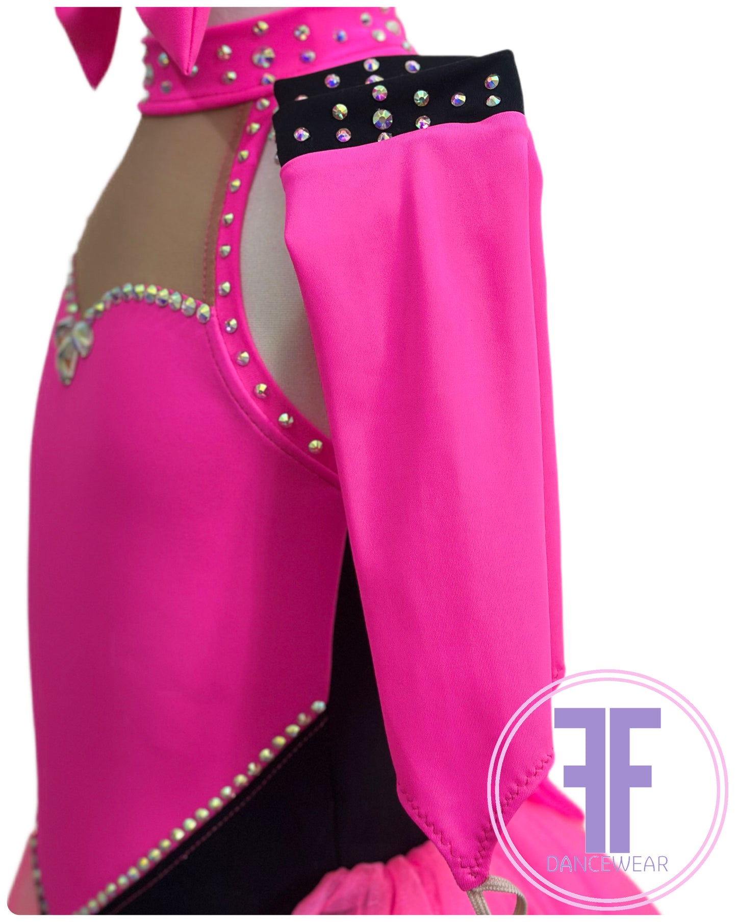 Pink Heart Stoned Modern / Jazz / Tap Dance Costume (5/6 yrs)