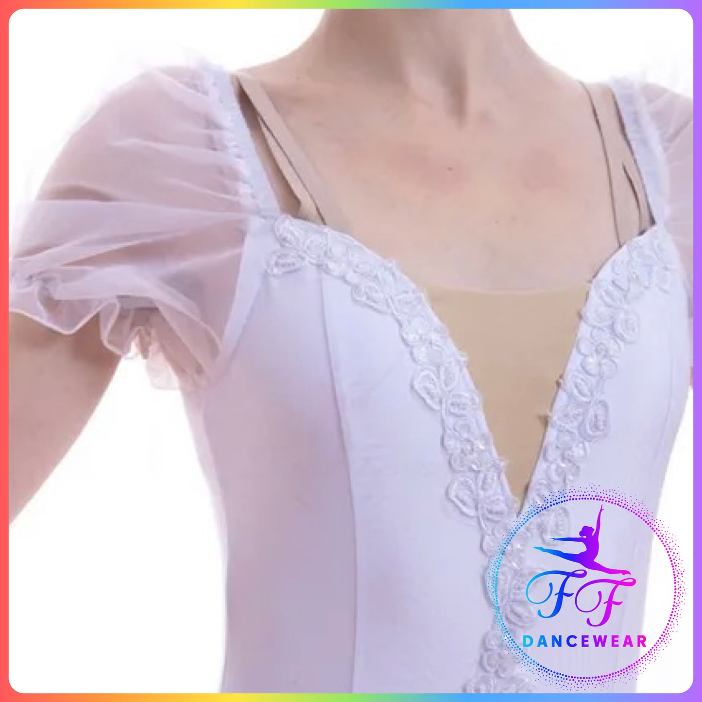 White Puff Sleeve Romantic Ballet Tutu