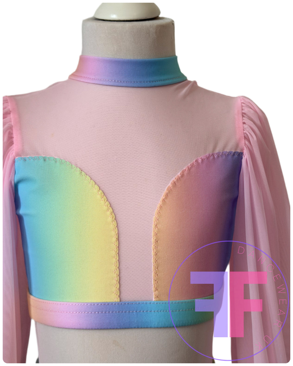 ANNA - Pastel Rainbow Sleeved Crop & Pants (Child & Adult Sizes)