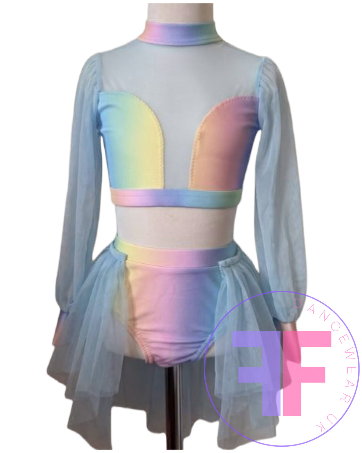 ANNA - Pastel Rainbow Sleeved Crop & Pants (Child & Adult Sizes)