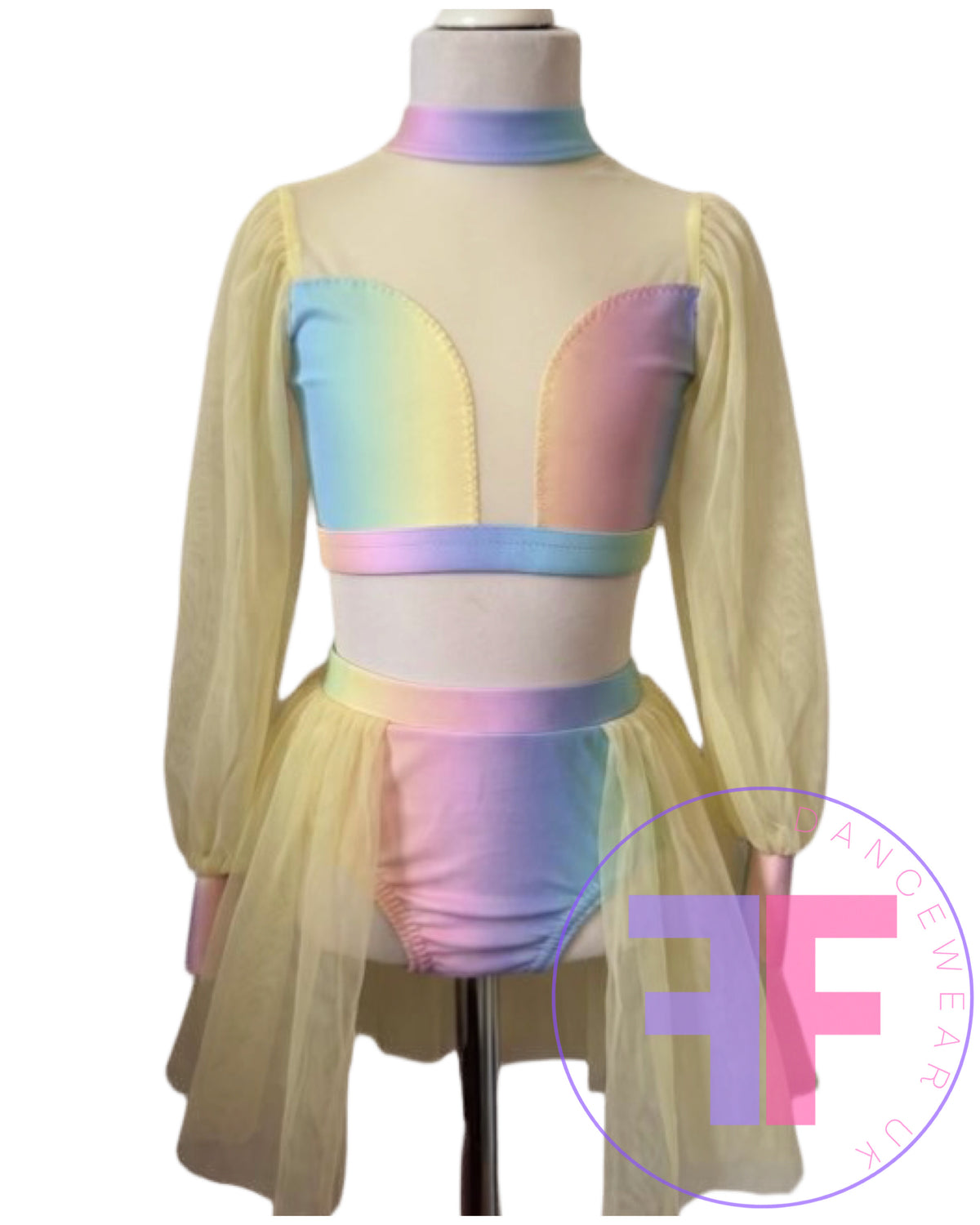 ANNA - Pastel Rainbow Sleeved Crop & Pants (Child & Adult Sizes)