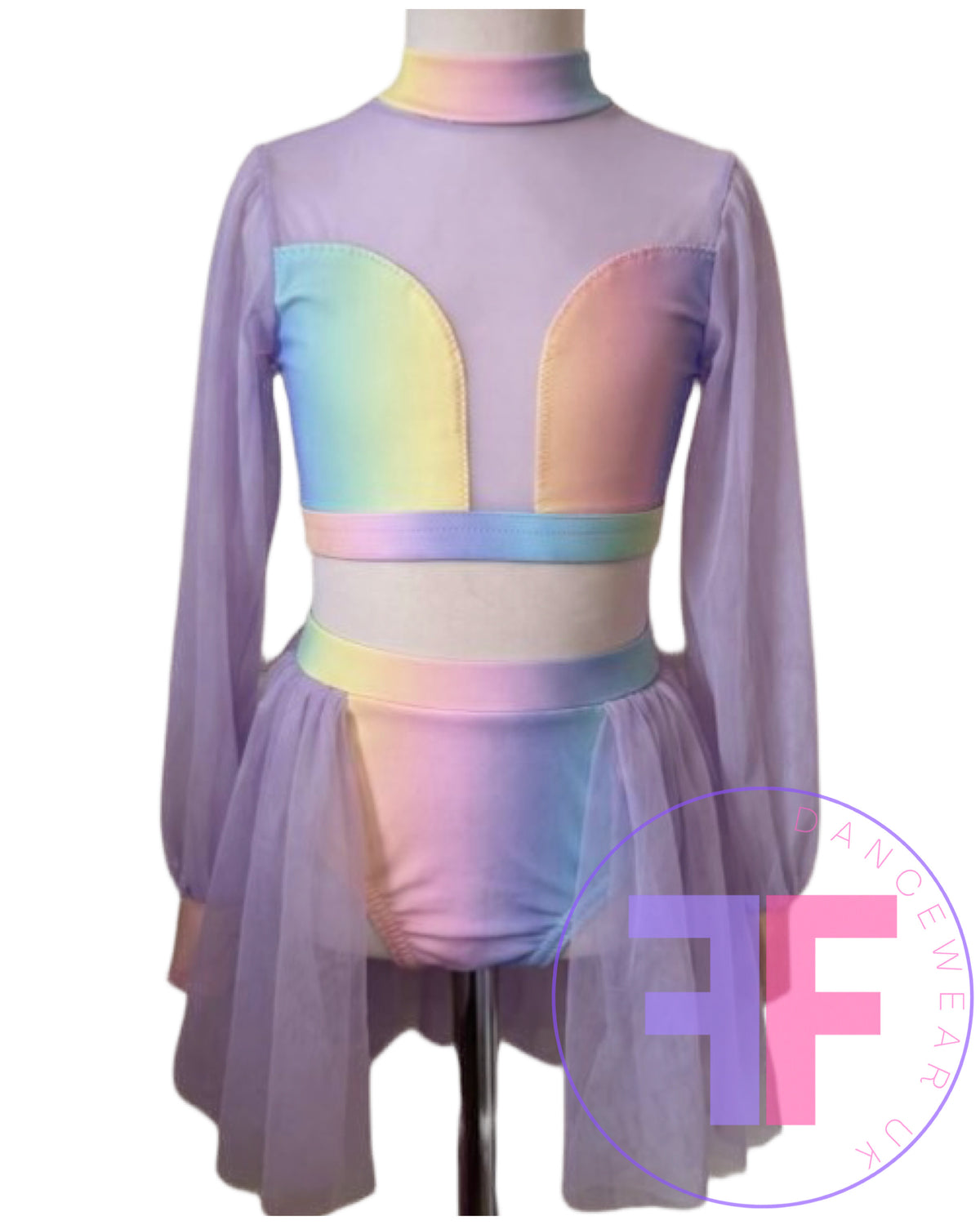 ANNA - Pastel Rainbow Sleeved Crop & Pants (Child & Adult Sizes)