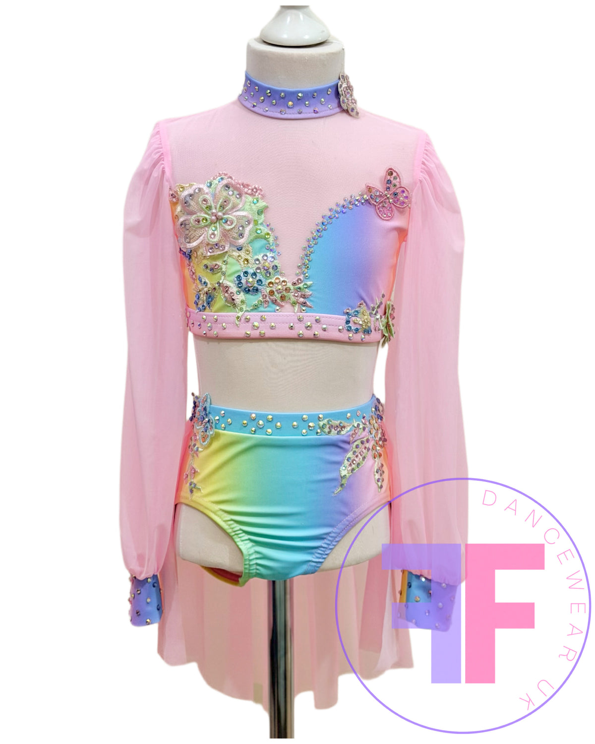 ANNA - Pastel Rainbow Sleeved Crop & Pants (Child & Adult Sizes)