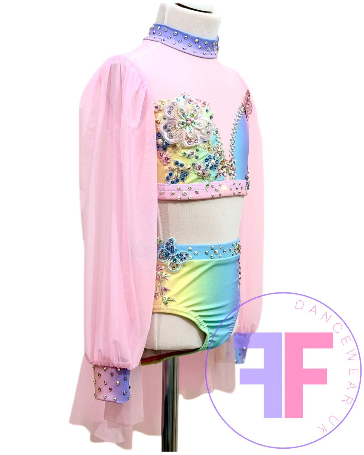 ANNA - Pastel Rainbow Sleeved Crop & Pants (Child & Adult Sizes)