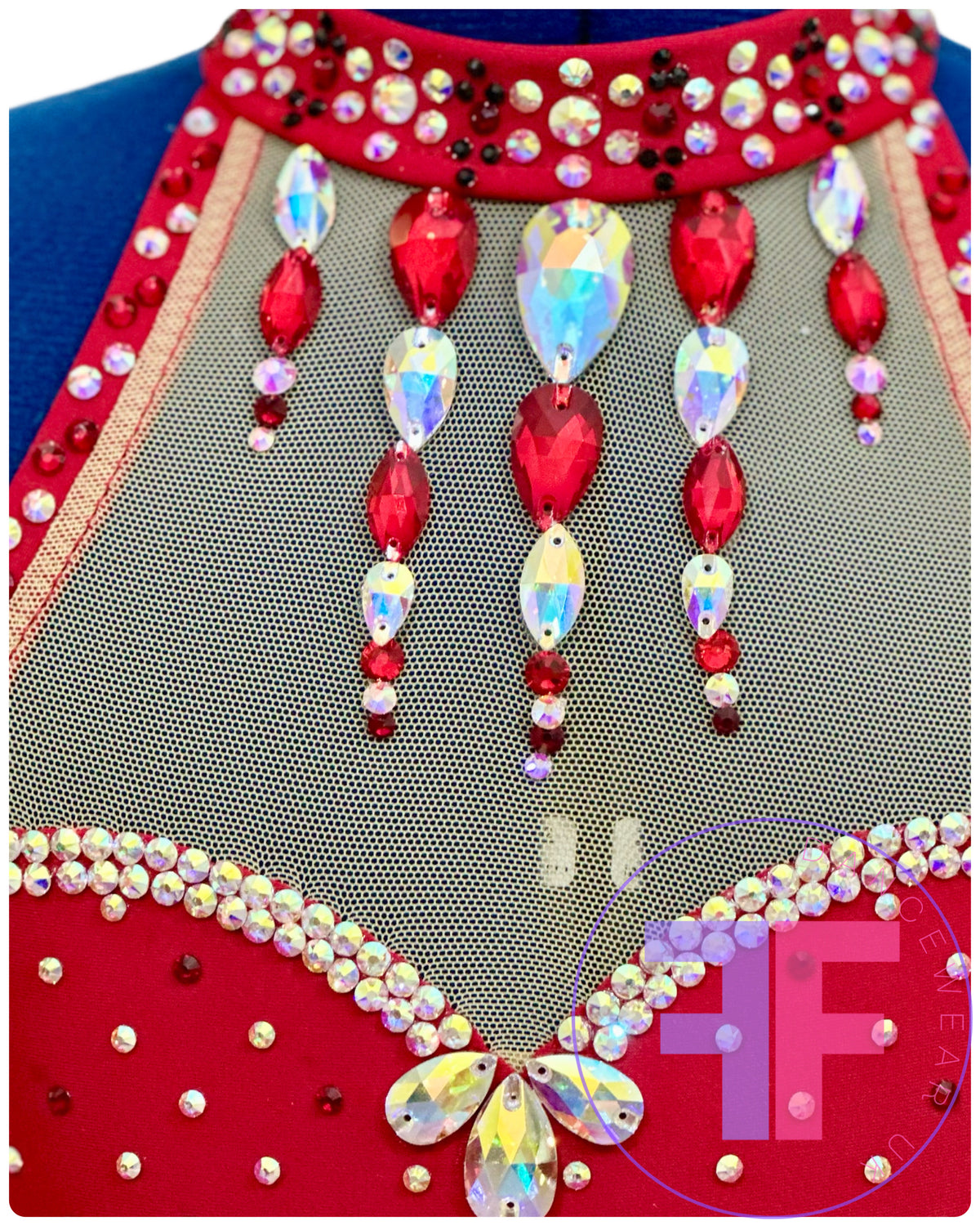 Red Heart & Black Stoned Modern / Jazz / Tap Dance Costume (7/8 yrs)