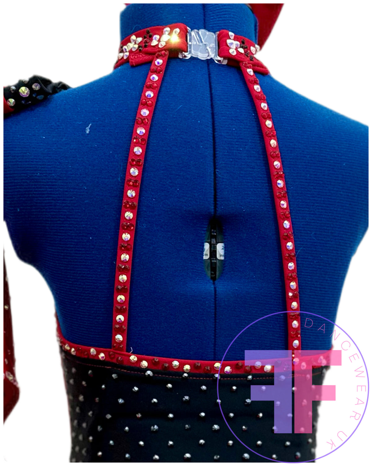 Red Heart & Black Stoned Modern / Jazz / Tap Dance Costume (7/8 yrs)