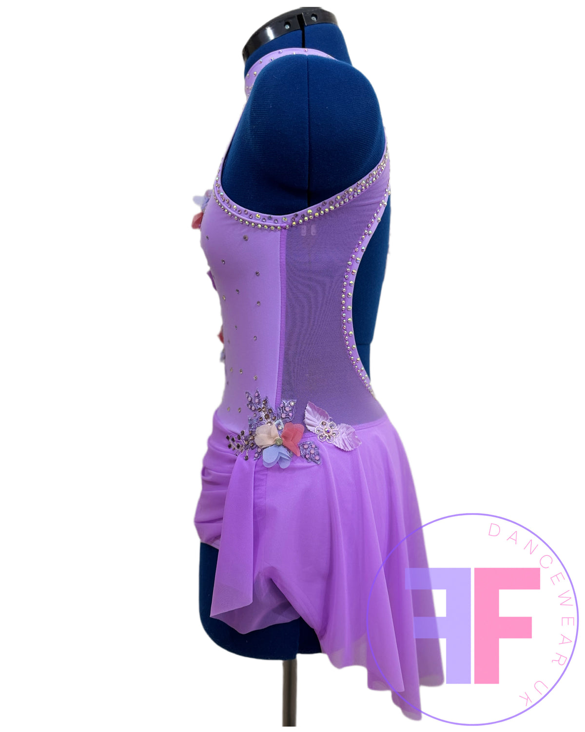 Bespoke Violet Purple Stoned Lyrical / Contemporary Dance Costume (AS)
