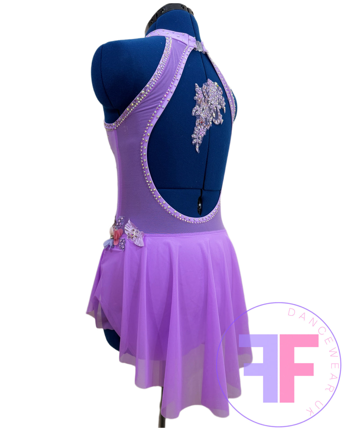 Bespoke Violet Purple Stoned Lyrical / Contemporary Dance Costume (AS)