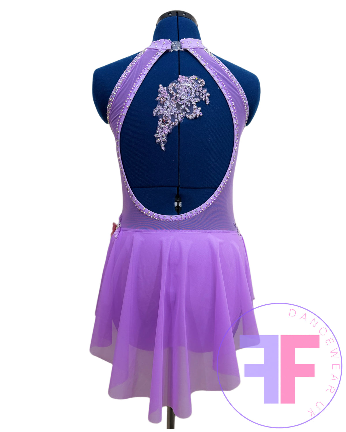 Bespoke Violet Purple Stoned Lyrical / Contemporary Dance Costume (AS)