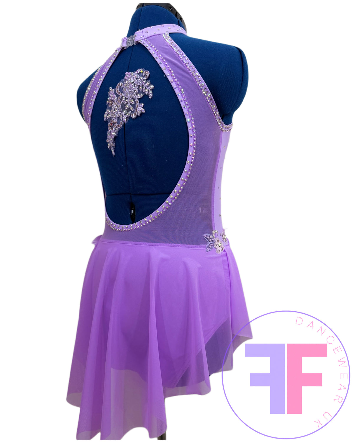Bespoke Violet Purple Stoned Lyrical / Contemporary Dance Costume (AS)