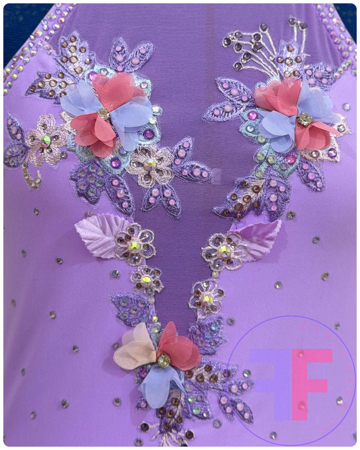 Bespoke Violet Purple Stoned Lyrical / Contemporary Dance Costume (AS)