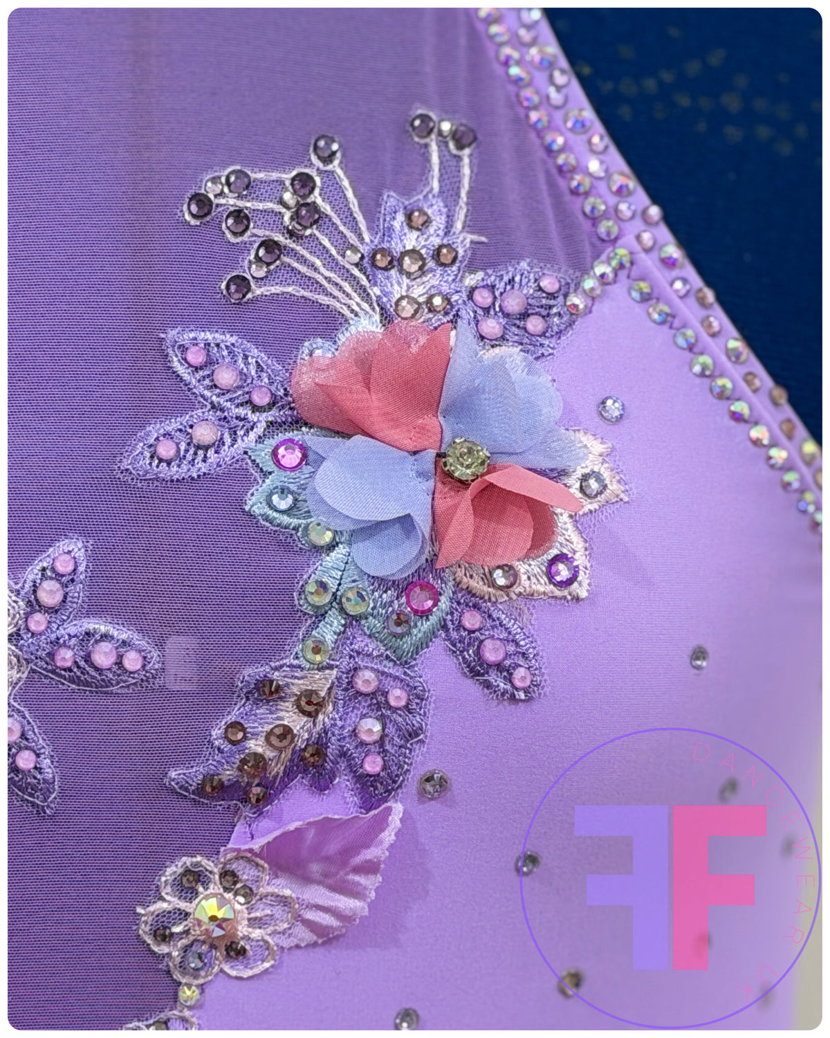 Bespoke Violet Purple Stoned Lyrical / Contemporary Dance Costume (AS)