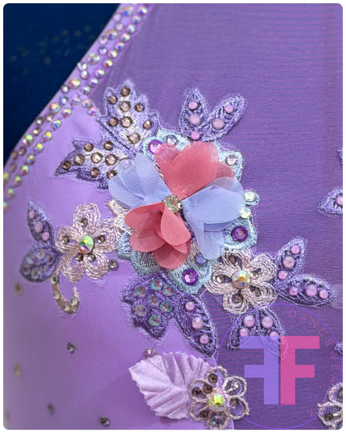 Bespoke Violet Purple Stoned Lyrical / Contemporary Dance Costume (AS)