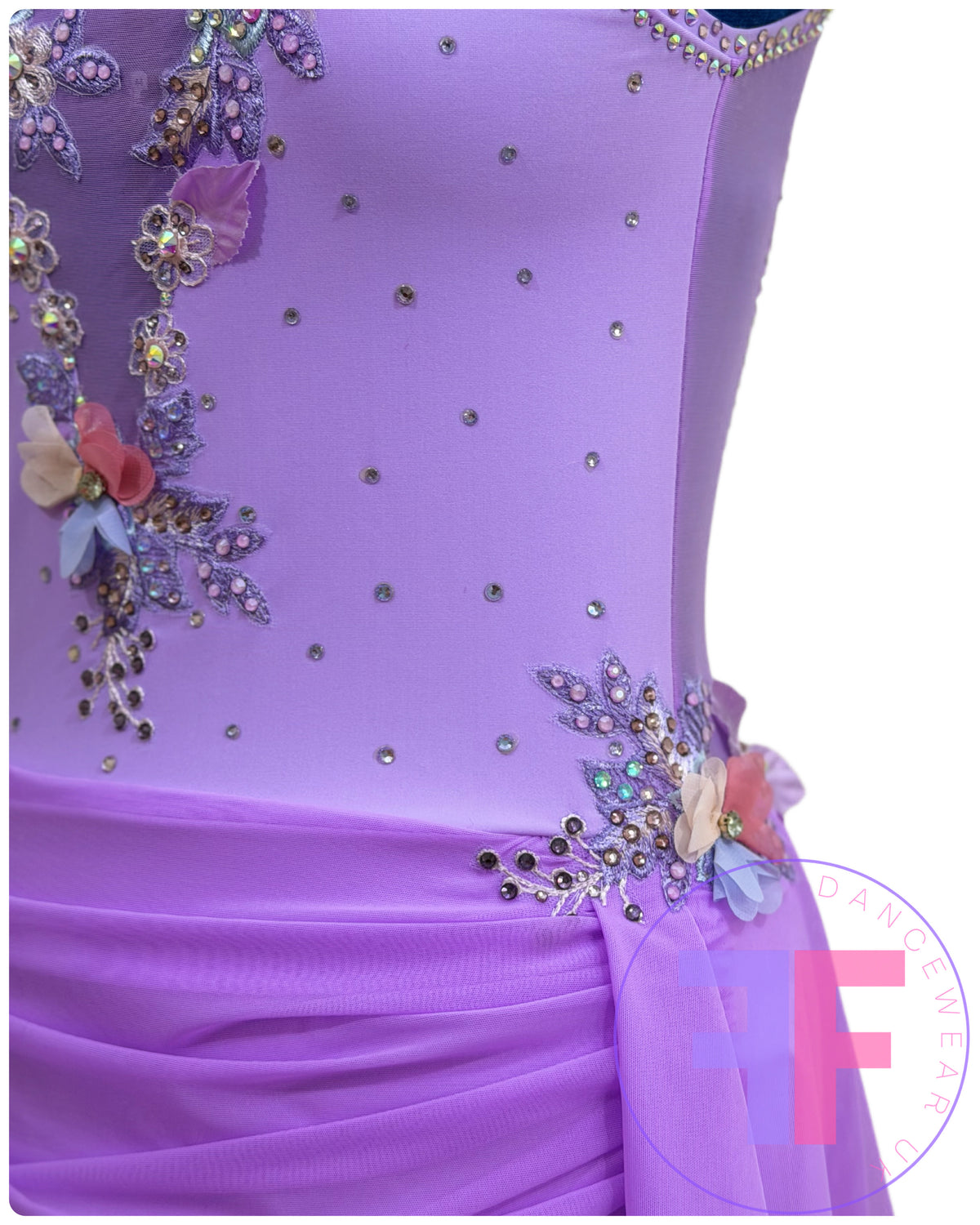 Bespoke Violet Purple Stoned Lyrical / Contemporary Dance Costume (AS)