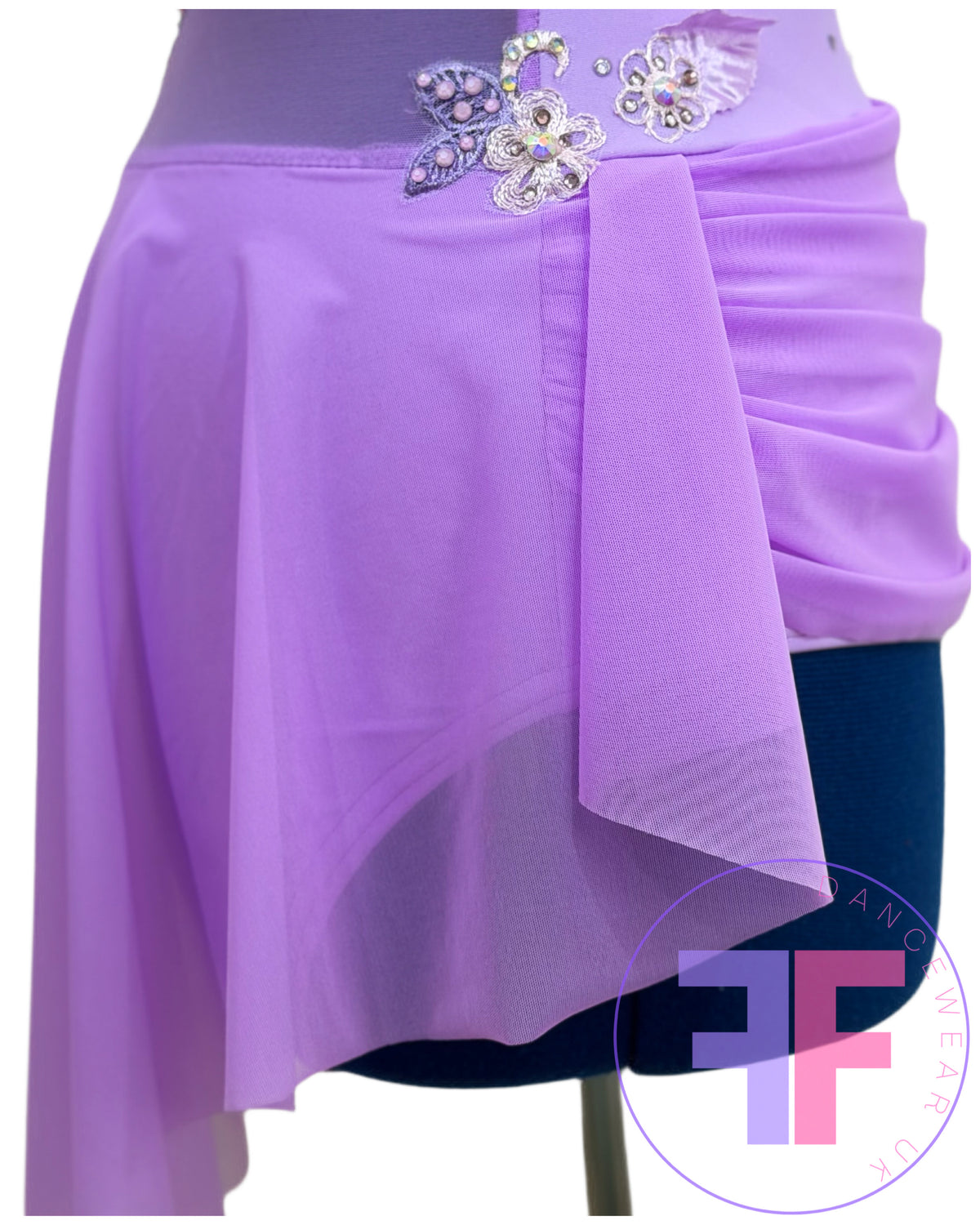 Bespoke Violet Purple Stoned Lyrical / Contemporary Dance Costume (AS)