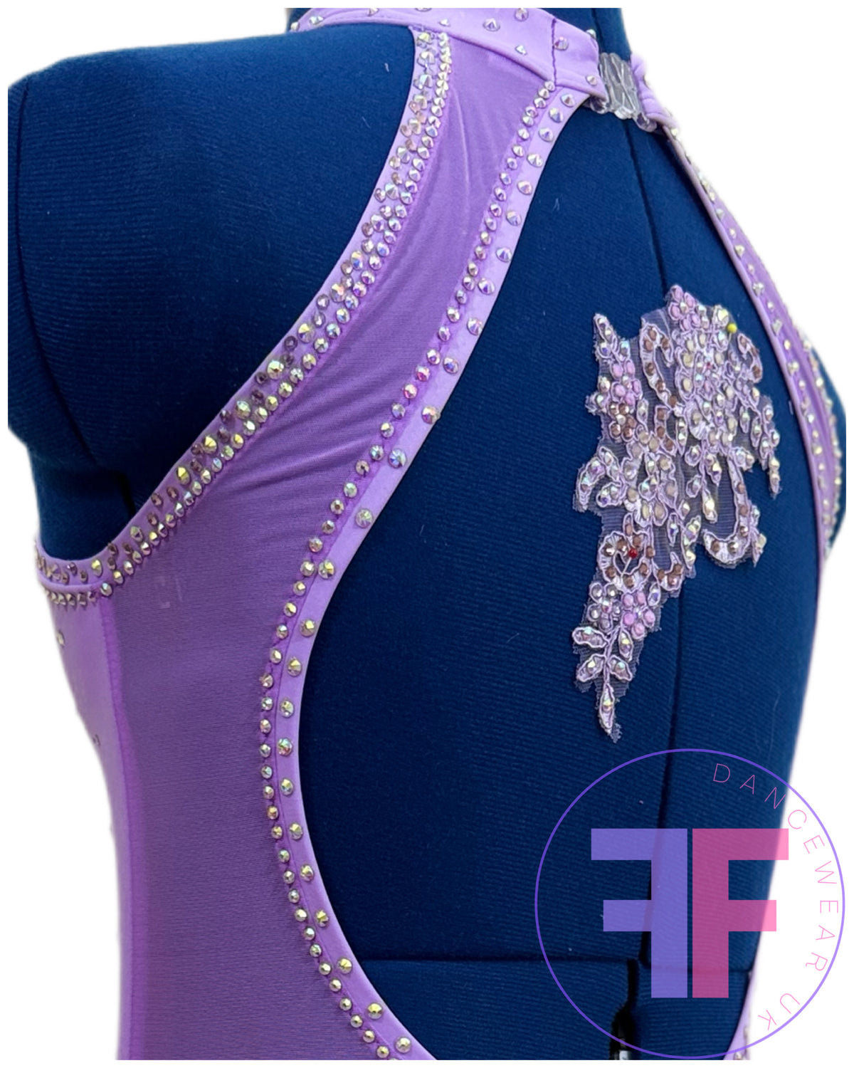 Bespoke Violet Purple Stoned Lyrical / Contemporary Dance Costume (AS)