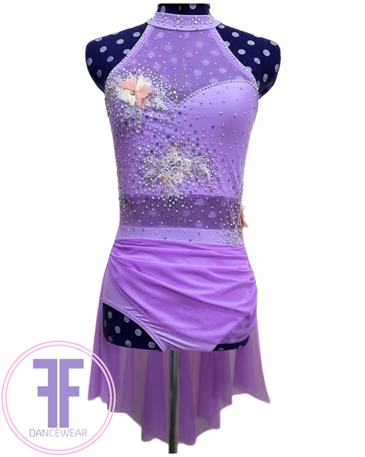 BESPOKE Violet Stoned Lyrical / Contemporary Dance Costume (AS)