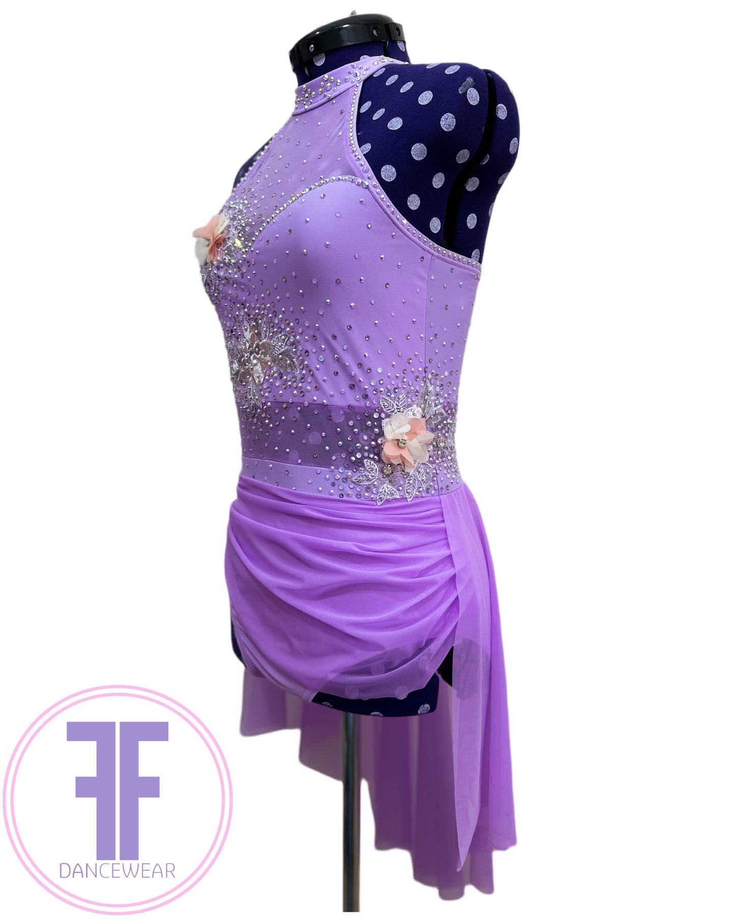 BESPOKE Violet Stoned Lyrical / Contemporary Dance Costume (AS)