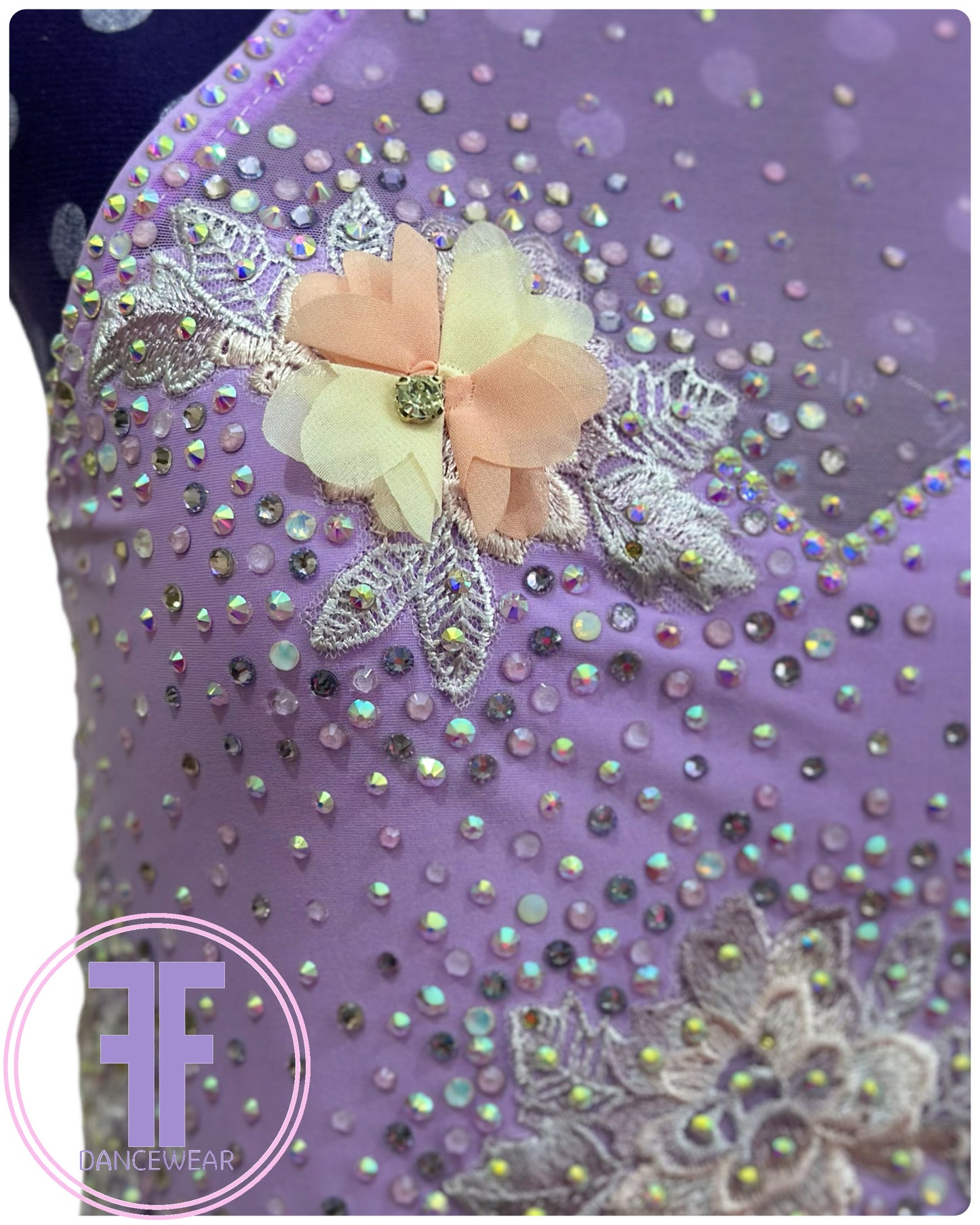 BESPOKE Violet Stoned Lyrical / Contemporary Dance Costume (AS)