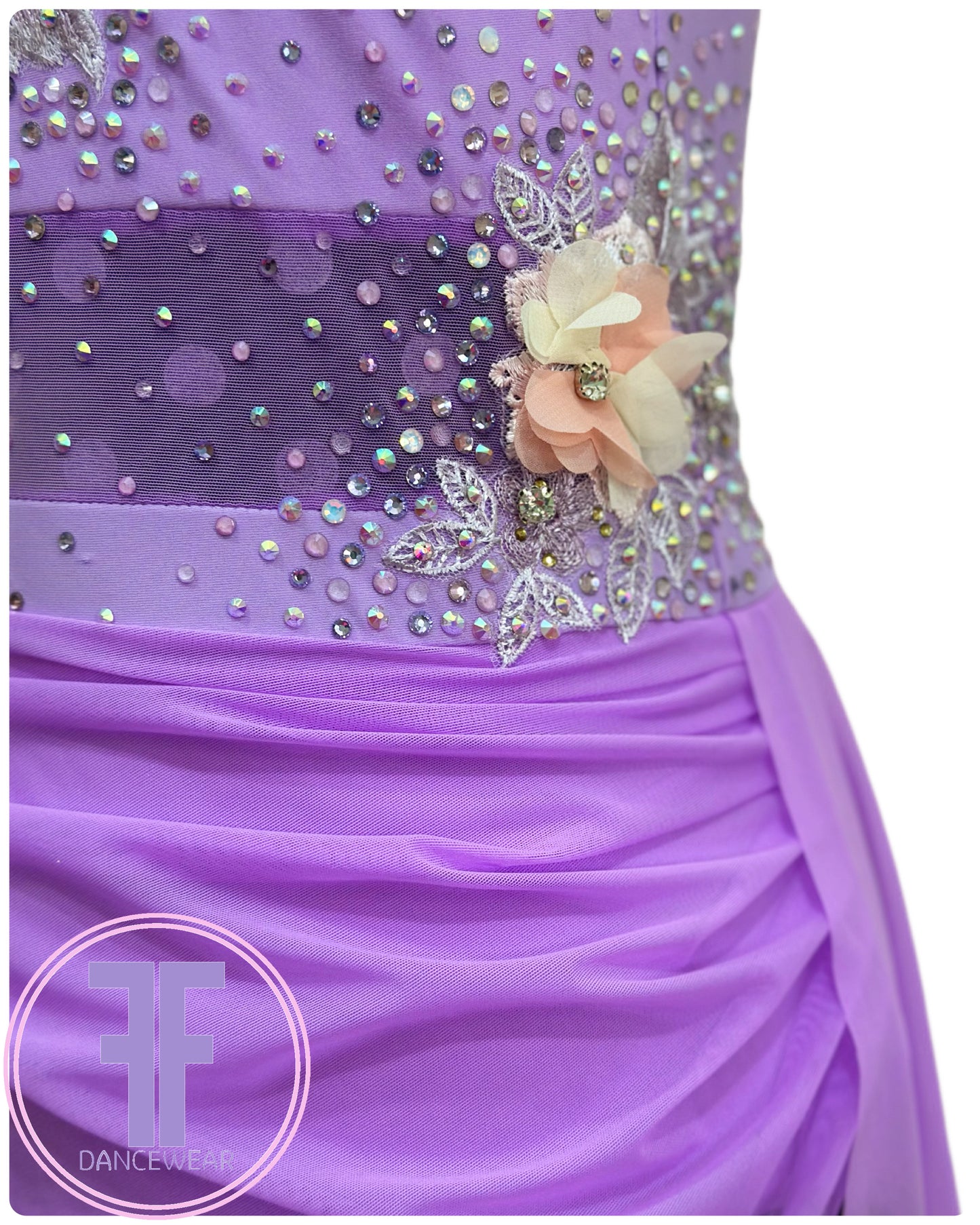 BESPOKE Violet Stoned Lyrical / Contemporary Dance Costume (AS)