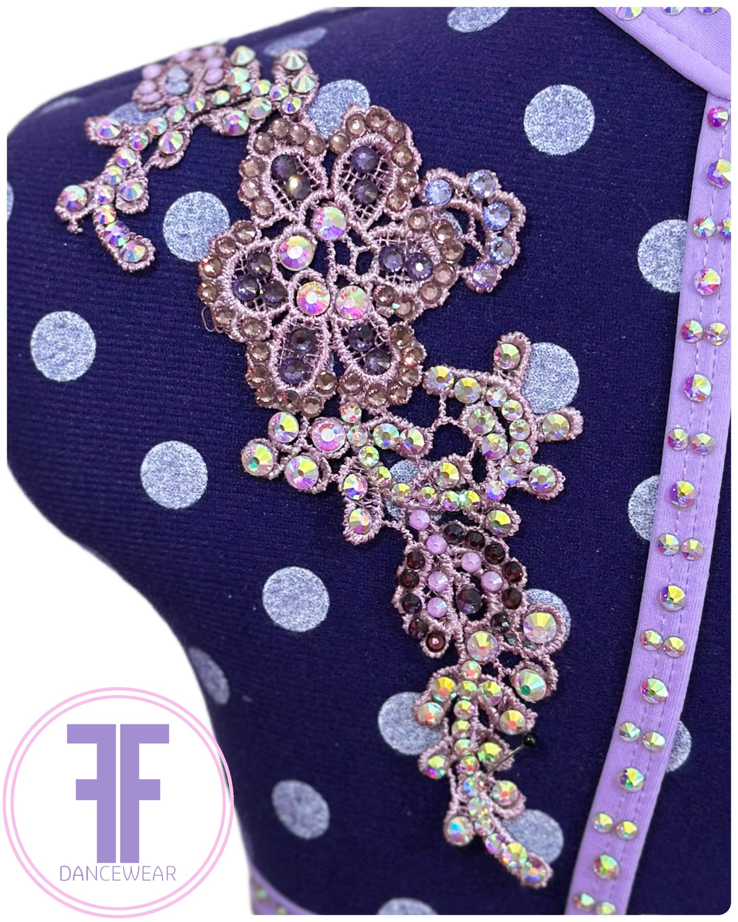 BESPOKE Violet Stoned Lyrical / Contemporary Dance Costume (AS)